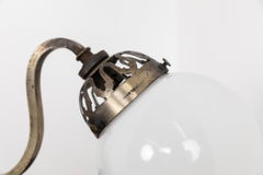 Vintage Industrial Antique Silver Plated Brass GEC Wall Lamp Sconce Light c.1920