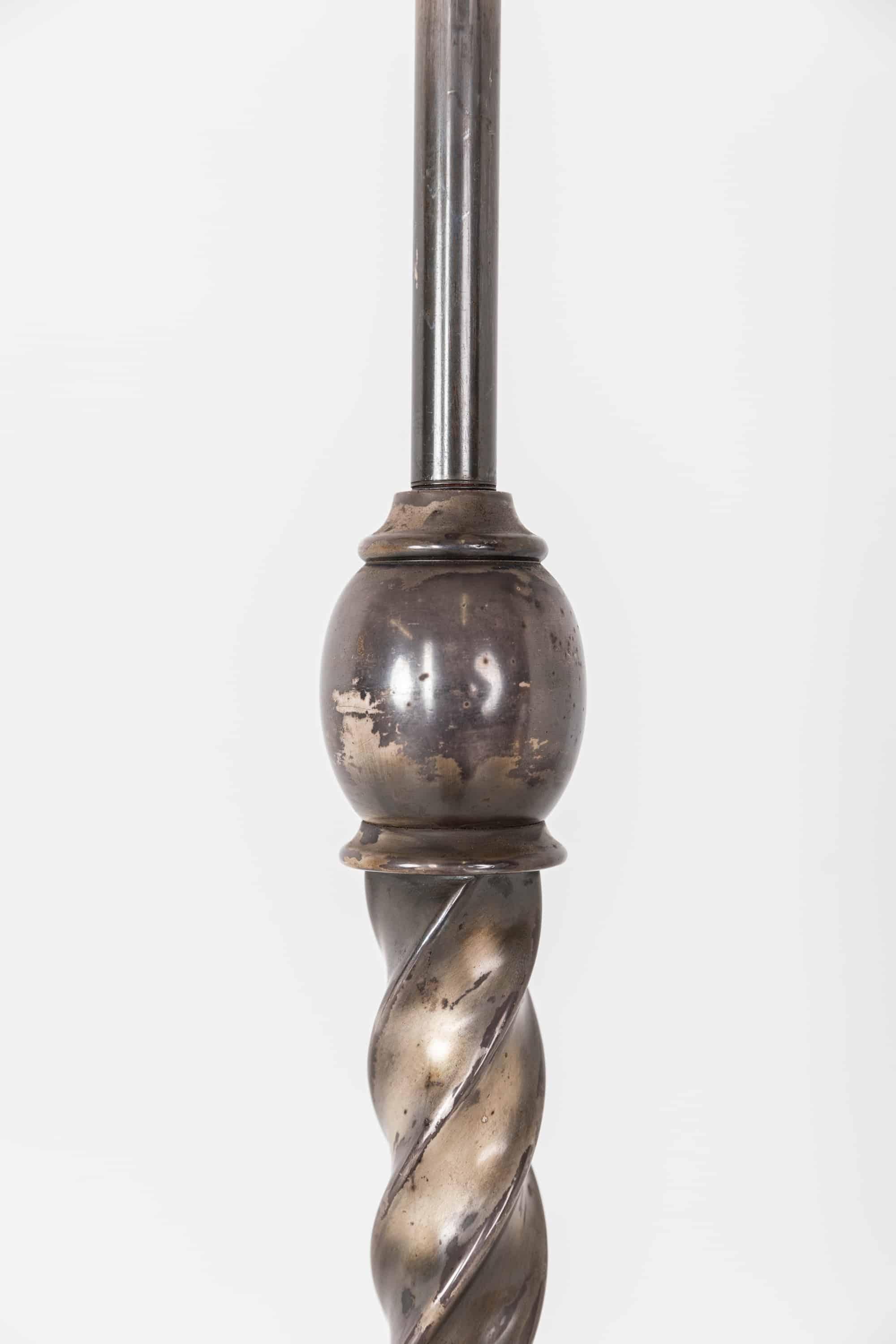 English Vintage Industrial Antique Silver Plated Gec Standard Floor Lamp, circa 1920