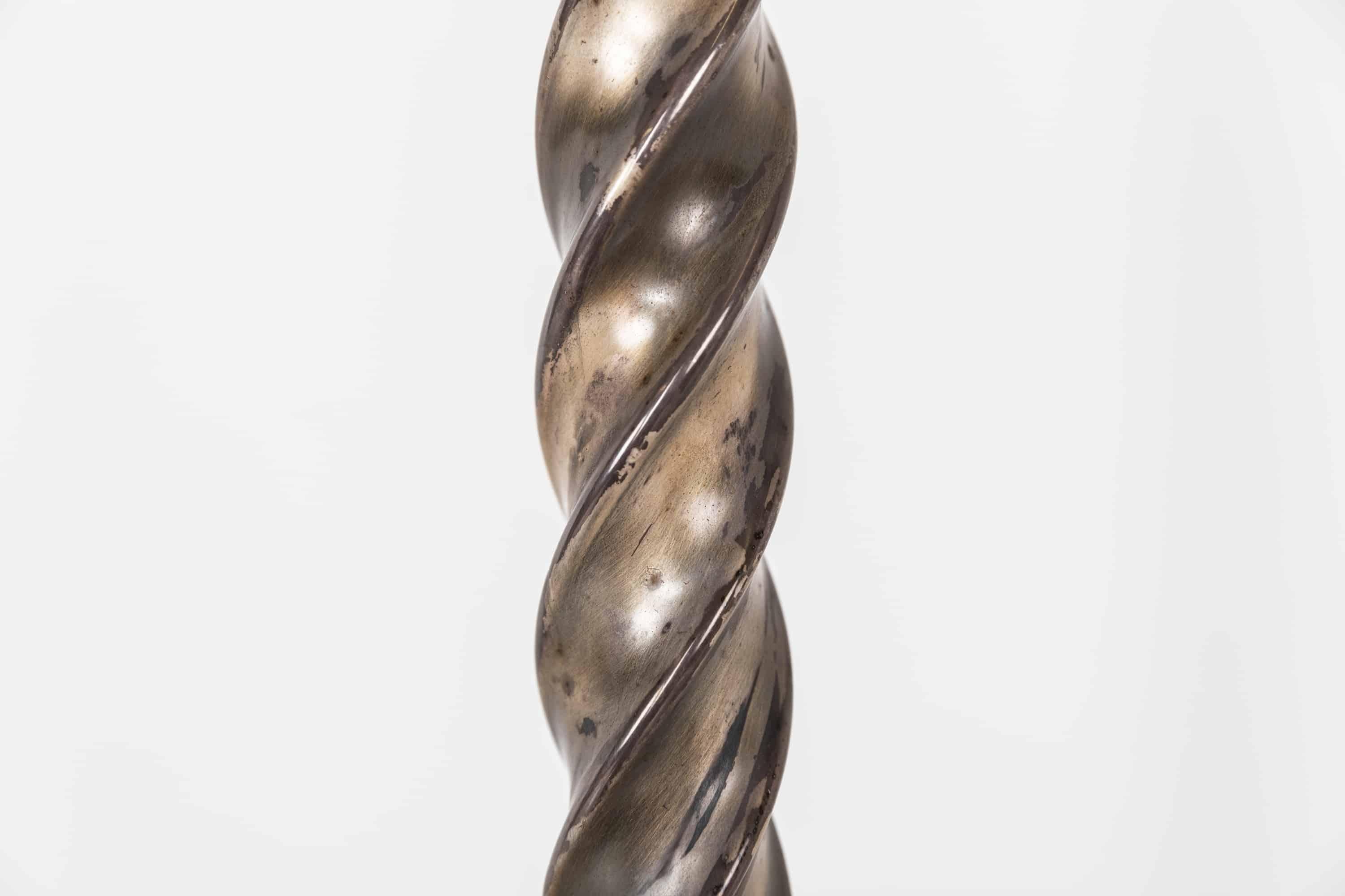 Vintage Industrial Antique Silver Plated Gec Standard Floor Lamp, circa 1920 In Fair Condition In London, GB