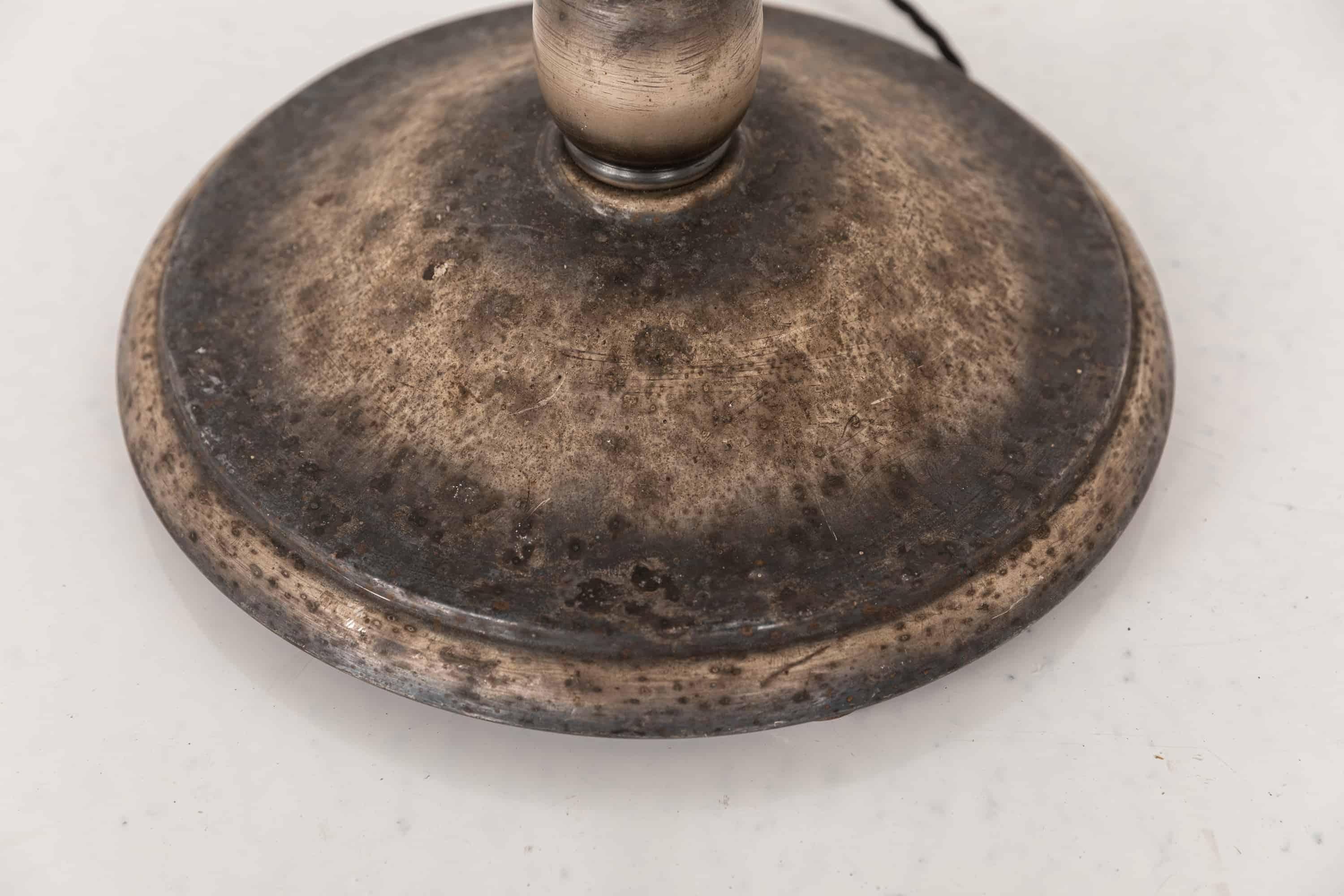 Early 20th Century Vintage Industrial Antique Silver Plated Gec Standard Floor Lamp, circa 1920