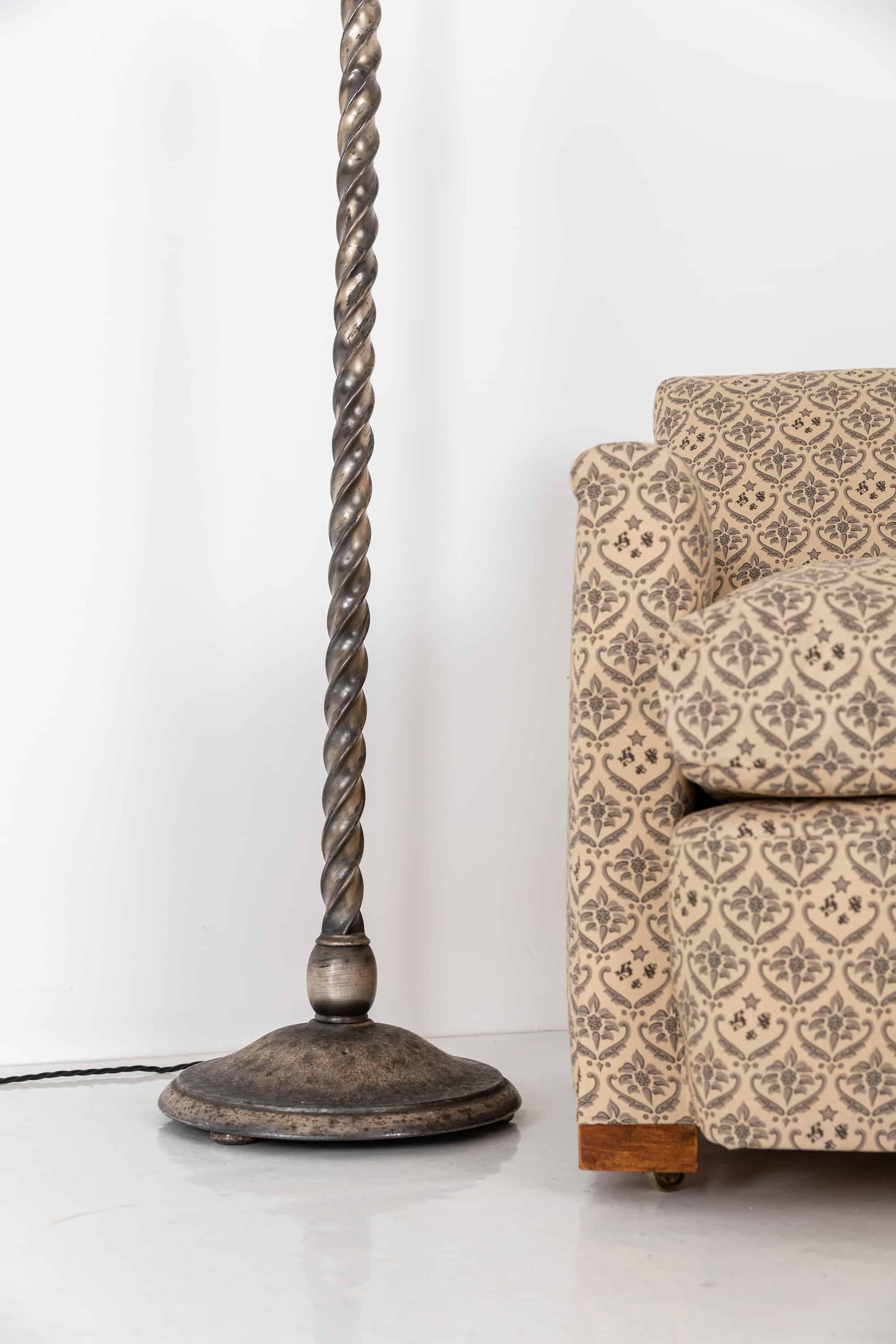 Vintage Industrial Antique Silver Plated Gec Standard Floor Lamp, circa 1920 2