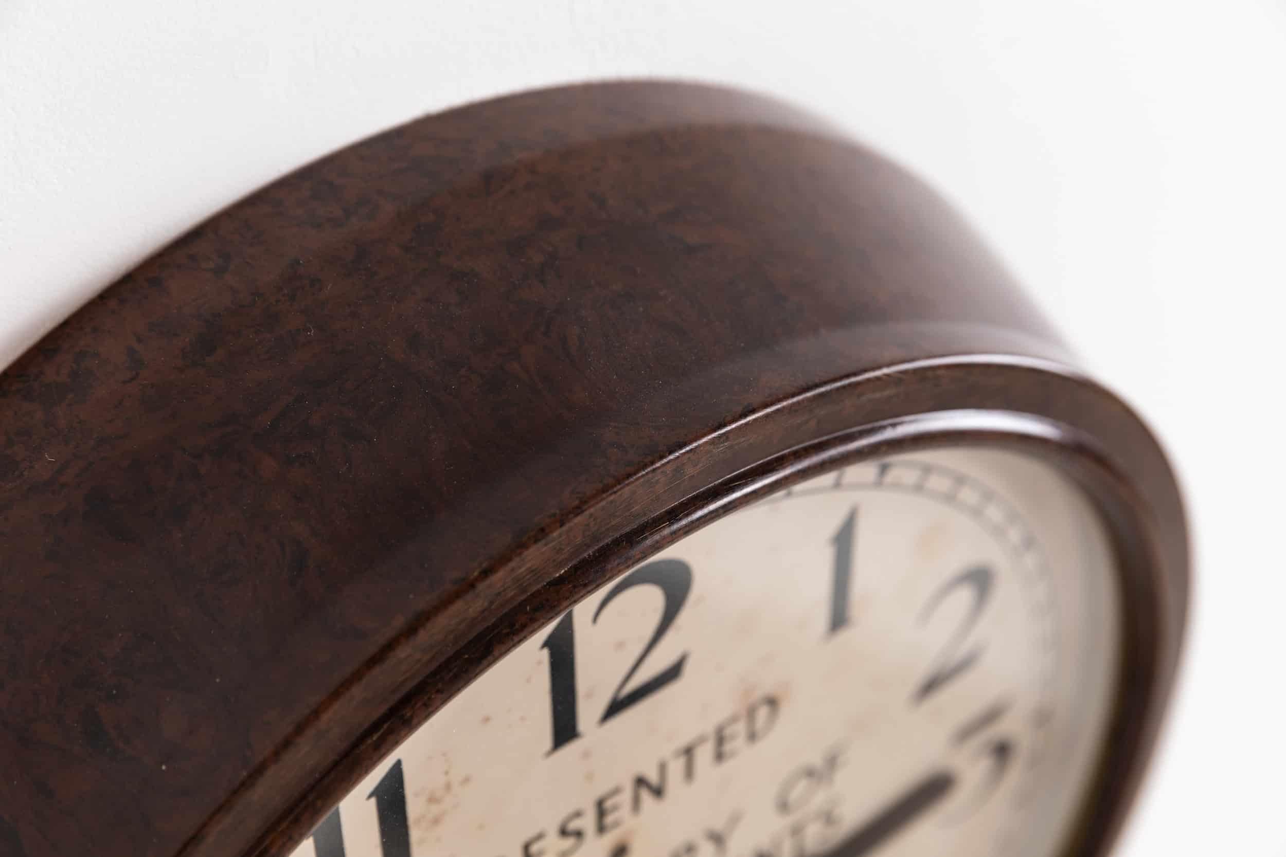 English Vintage Industrial Art Deco Bakelite Smiths Sectric Electric Wall Clock, C.1940