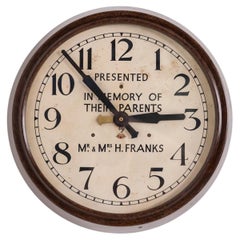 Vintage Industrial Art Deco Bakelite Smiths Sectric Electric Wall Clock, C.1940
