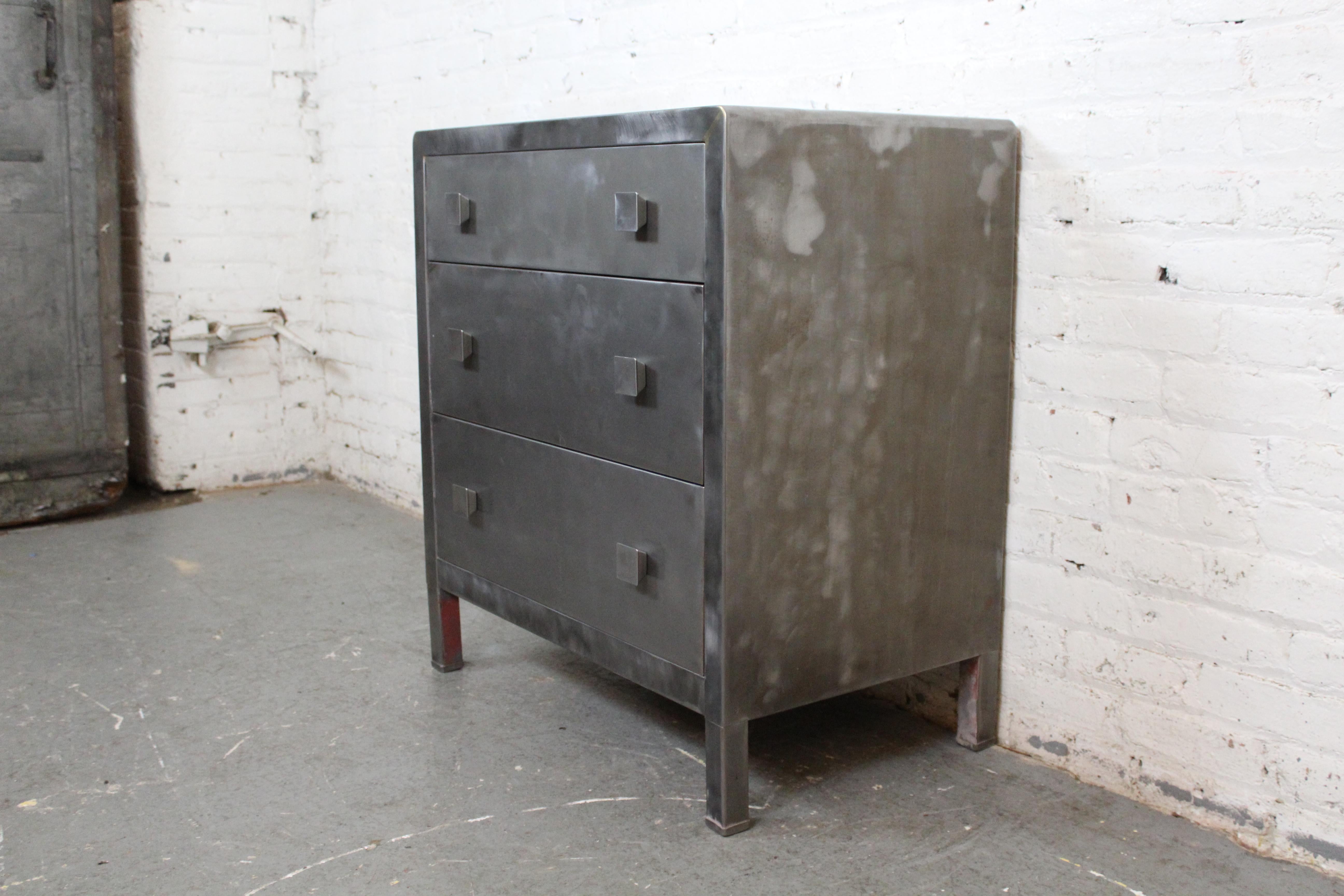 Painted Vintage Industrial Art Deco Dresser by Norman Bel Geddes for Simmons Furniture
