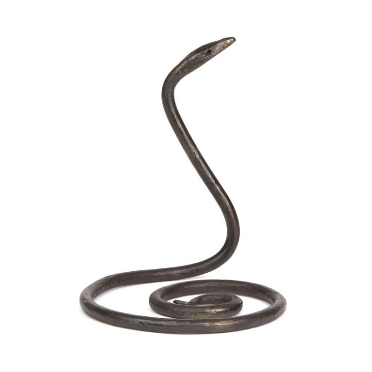 Vintage Industrial Art Iron Coiled Snake Desk Weight, 20th Century at ...