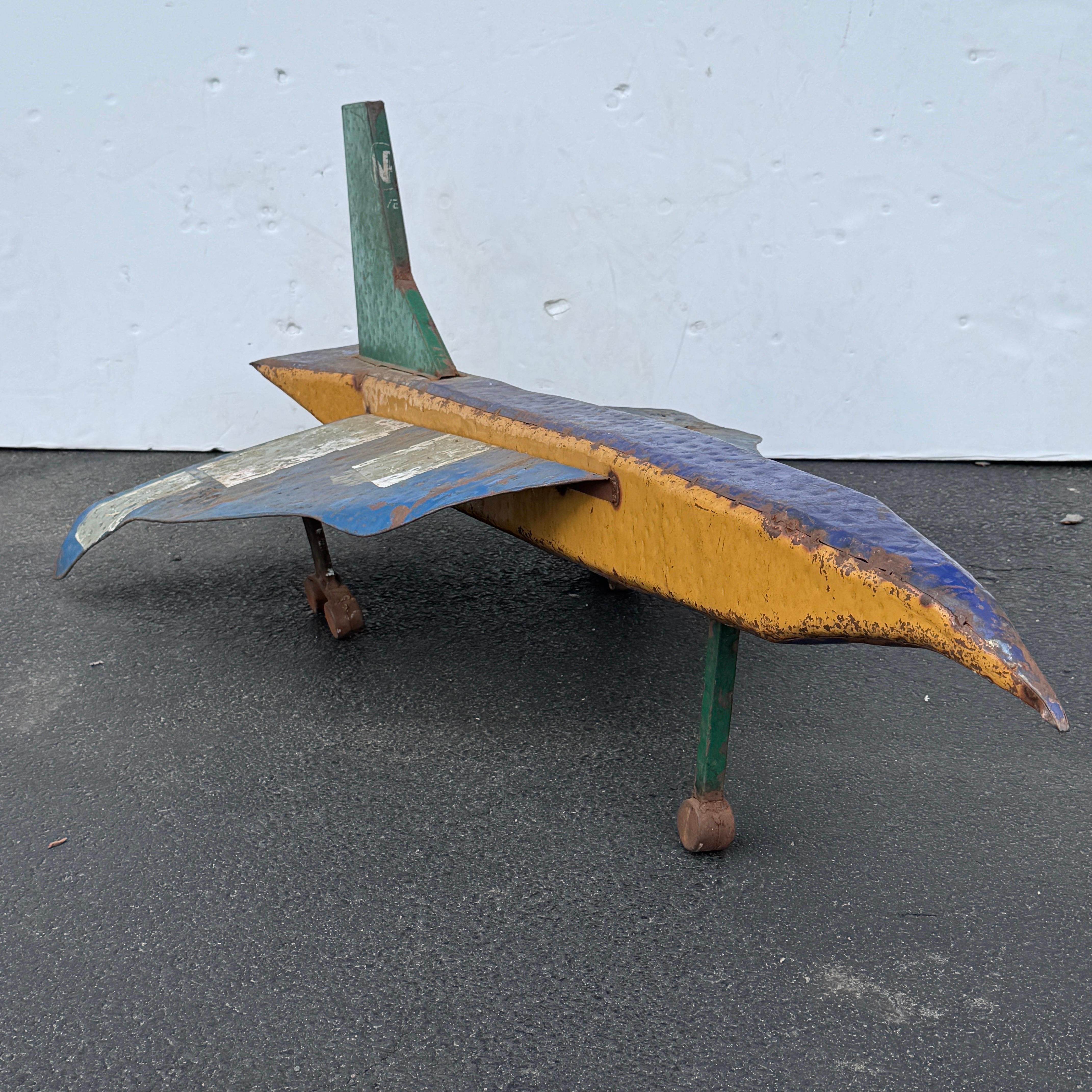 Vintage Industrial Art Metal Concorde Airplane Sculpture 5