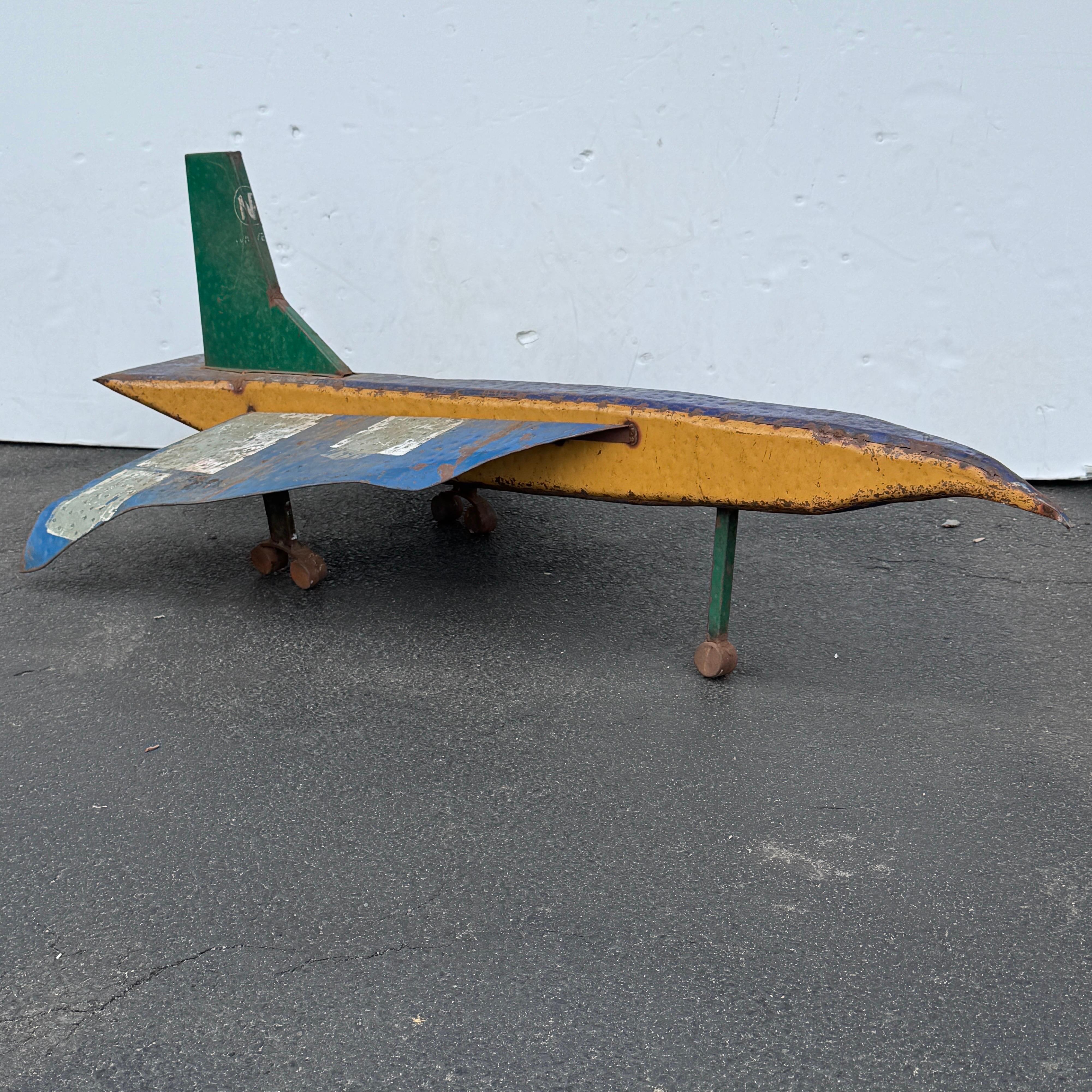 Vintage Industrial Art Metal Concorde Airplane Sculpture 6