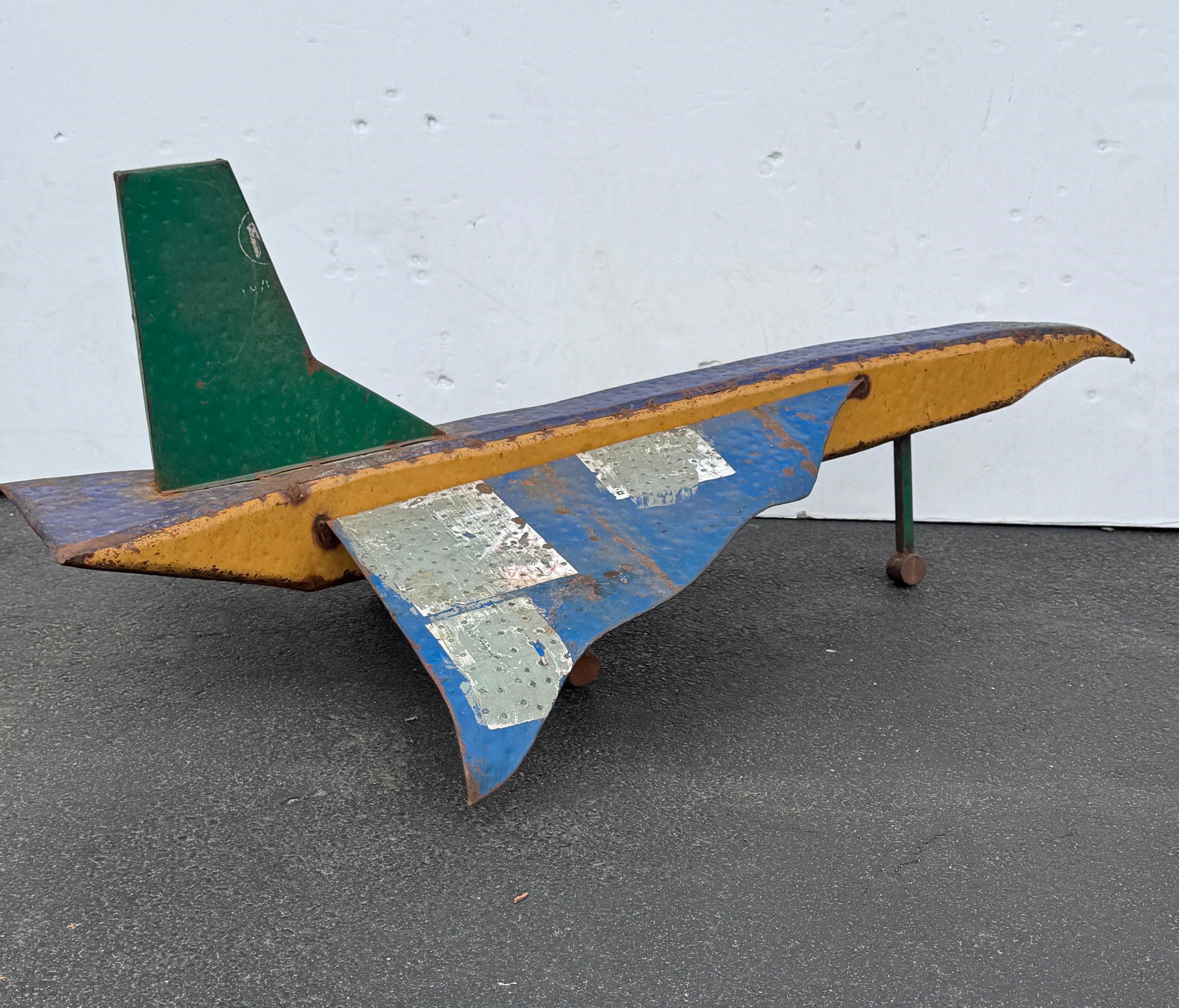 Vintage Industrial Art Metal Concorde Airplane Sculpture 7