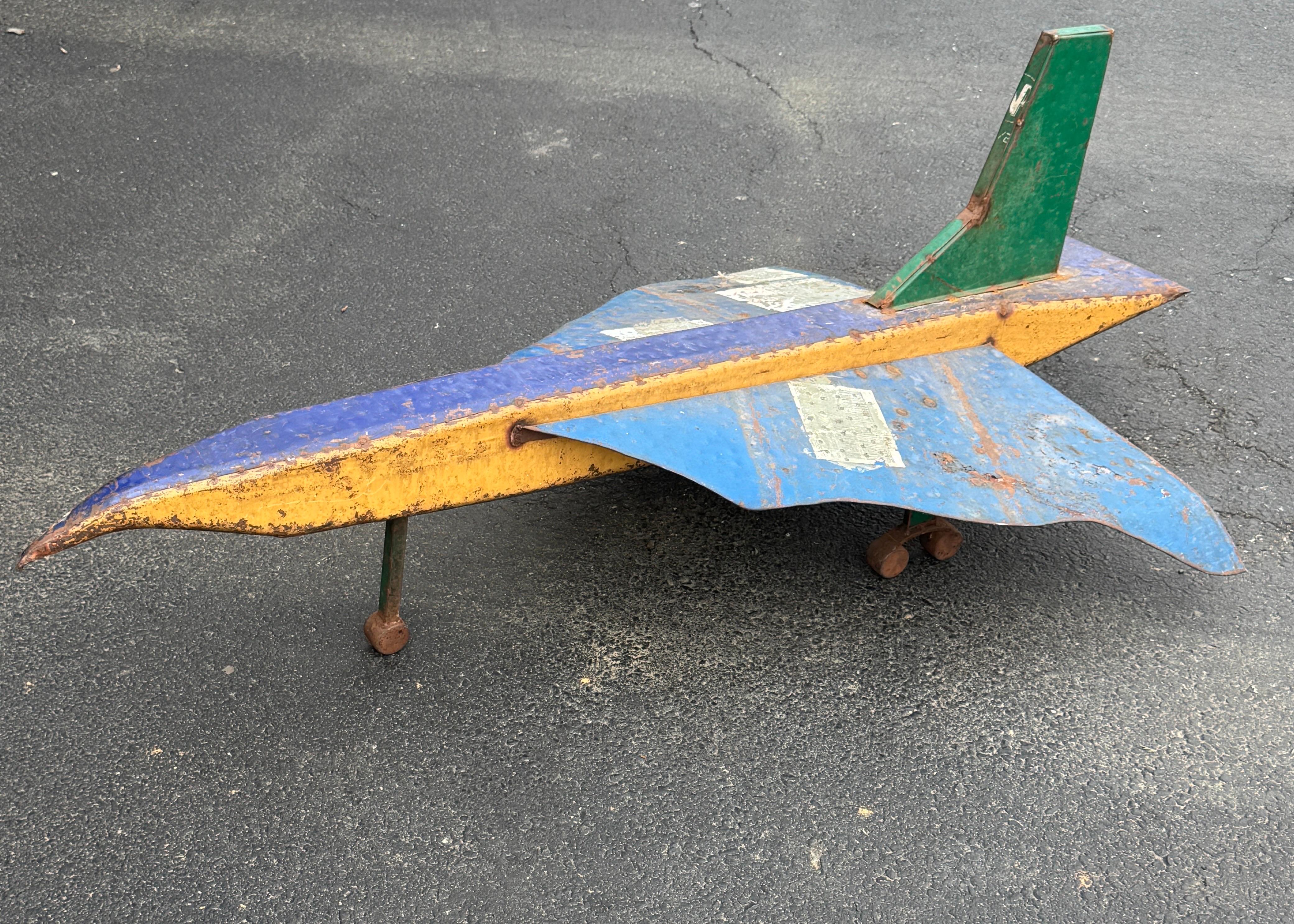 Vintage Industrial Art Metal Concorde Airplane Sculpture 8