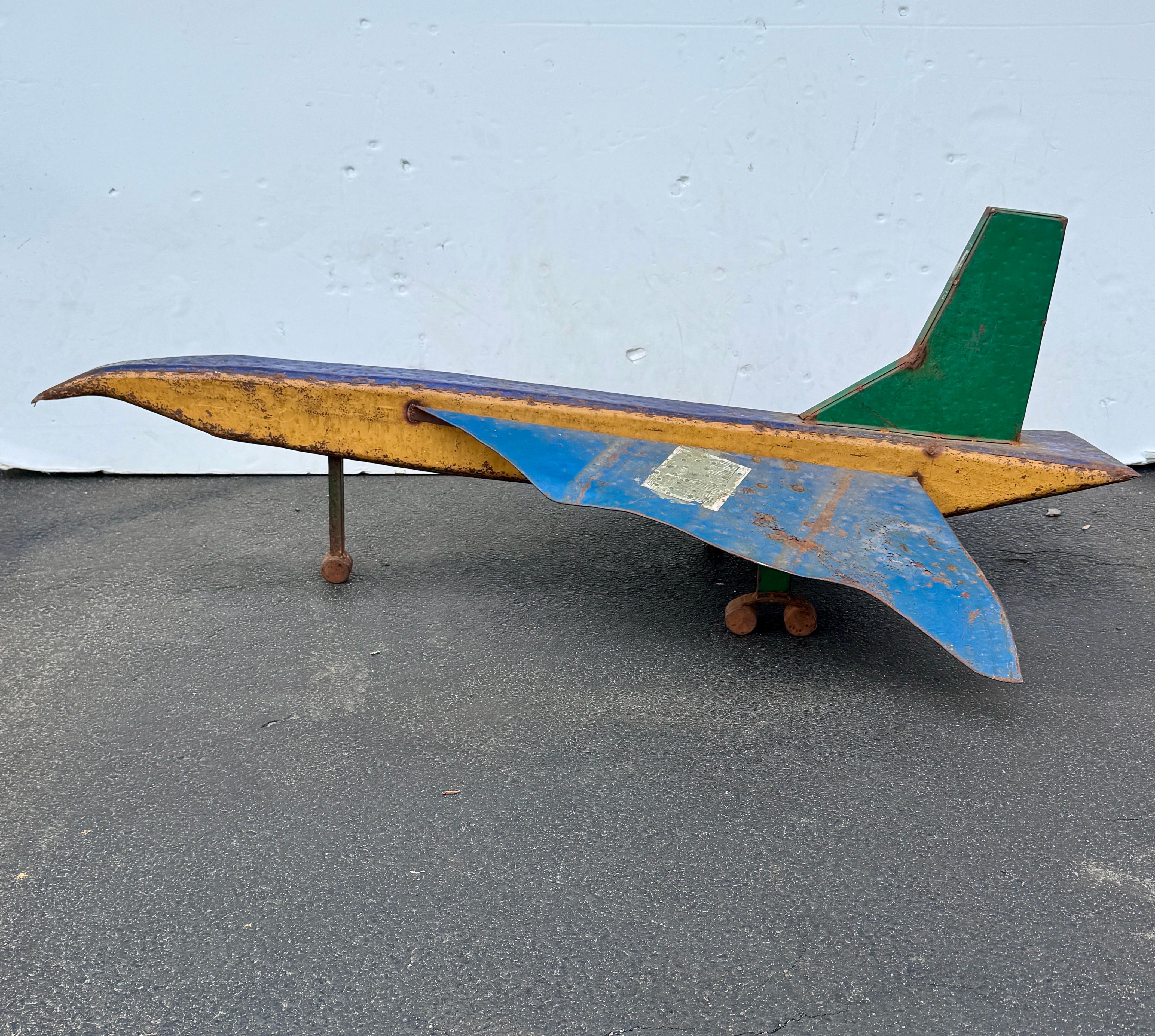 Vintage Industrial Art Metal Concorde Airplane Sculpture 9