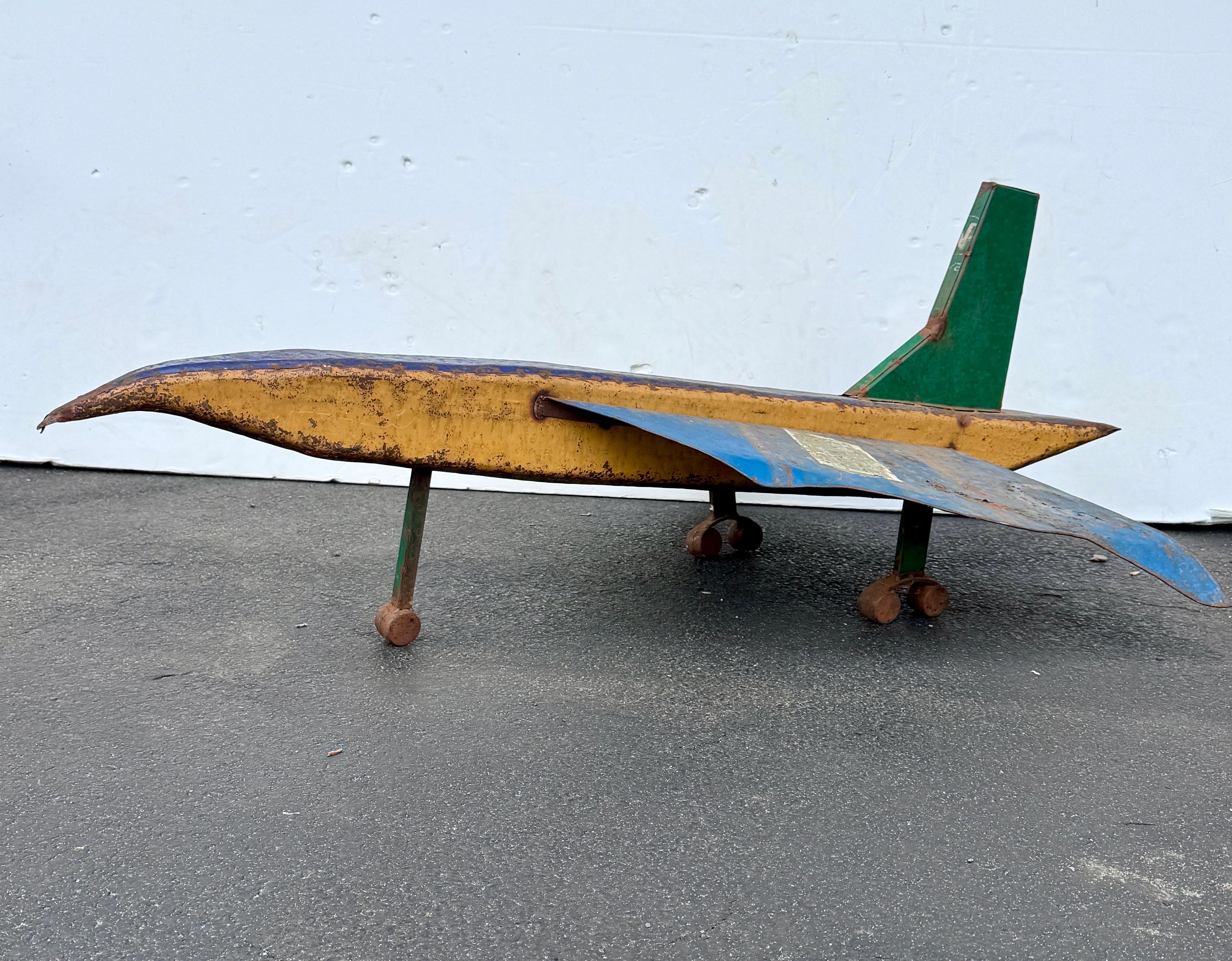 Vintage Industrial Art Metal Concorde Airplane Sculpture 10
