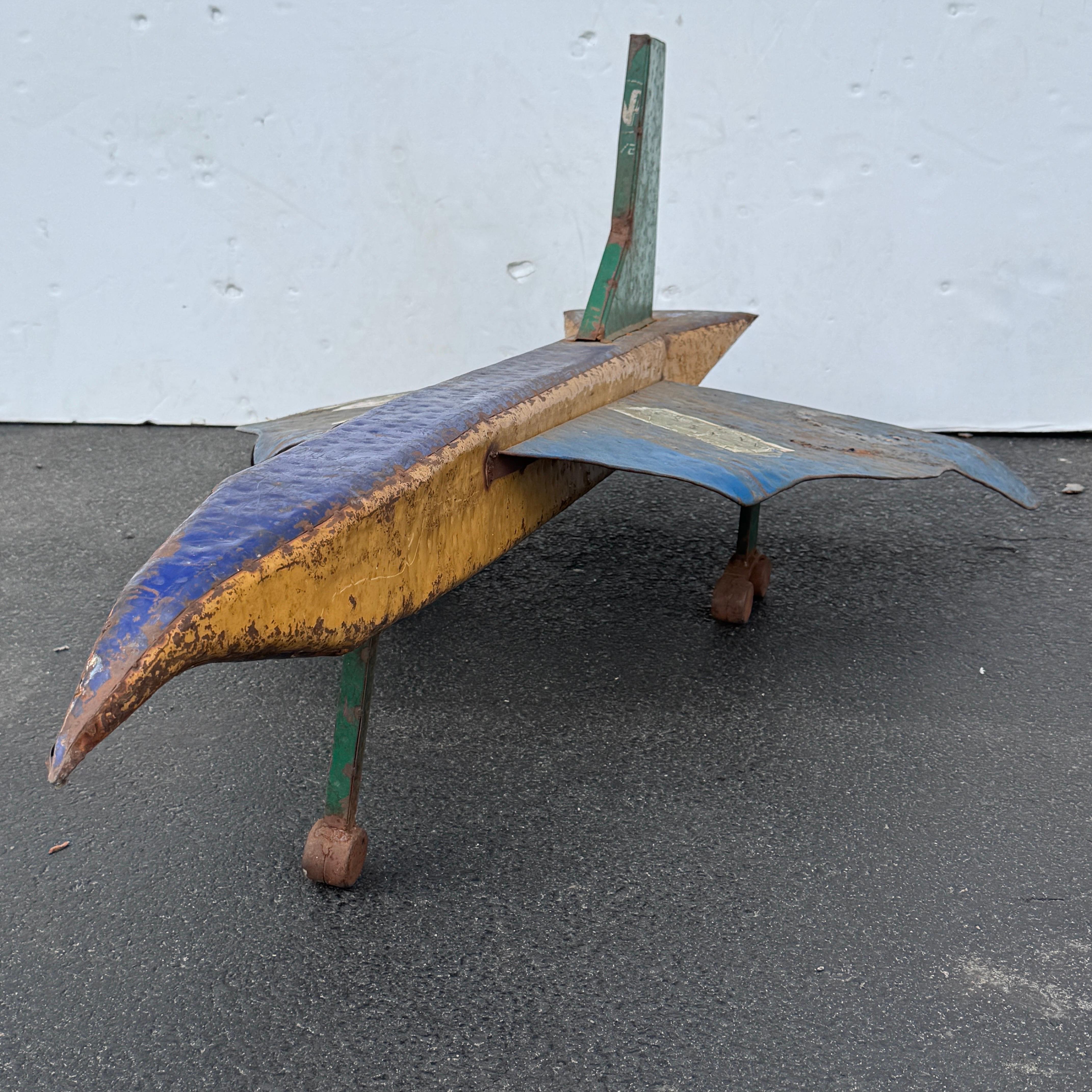 Vintage Industrial Art Metal Concorde Airplane Sculpture 11