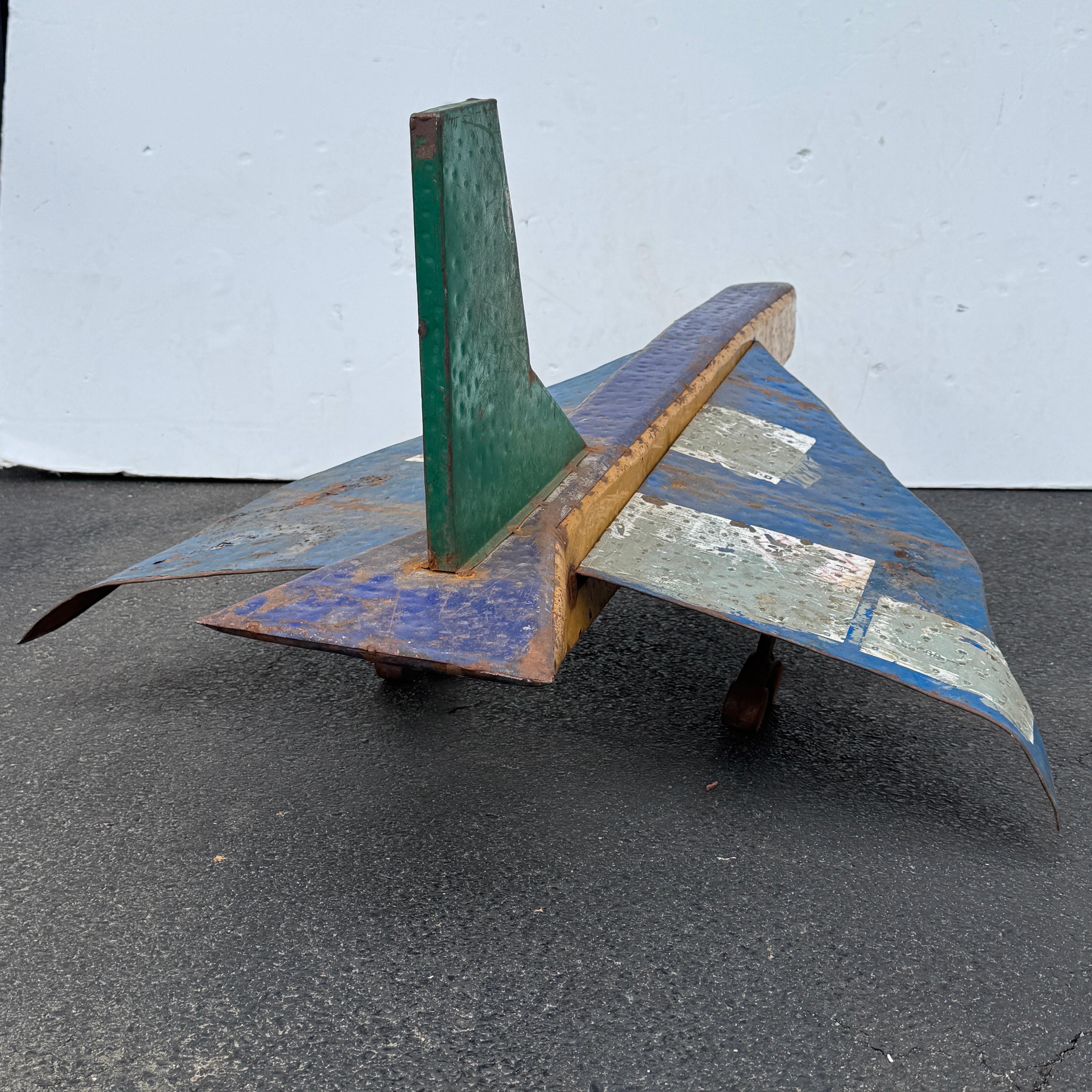 Vintage Industrial Art Metal Concorde Airplane Sculpture 13