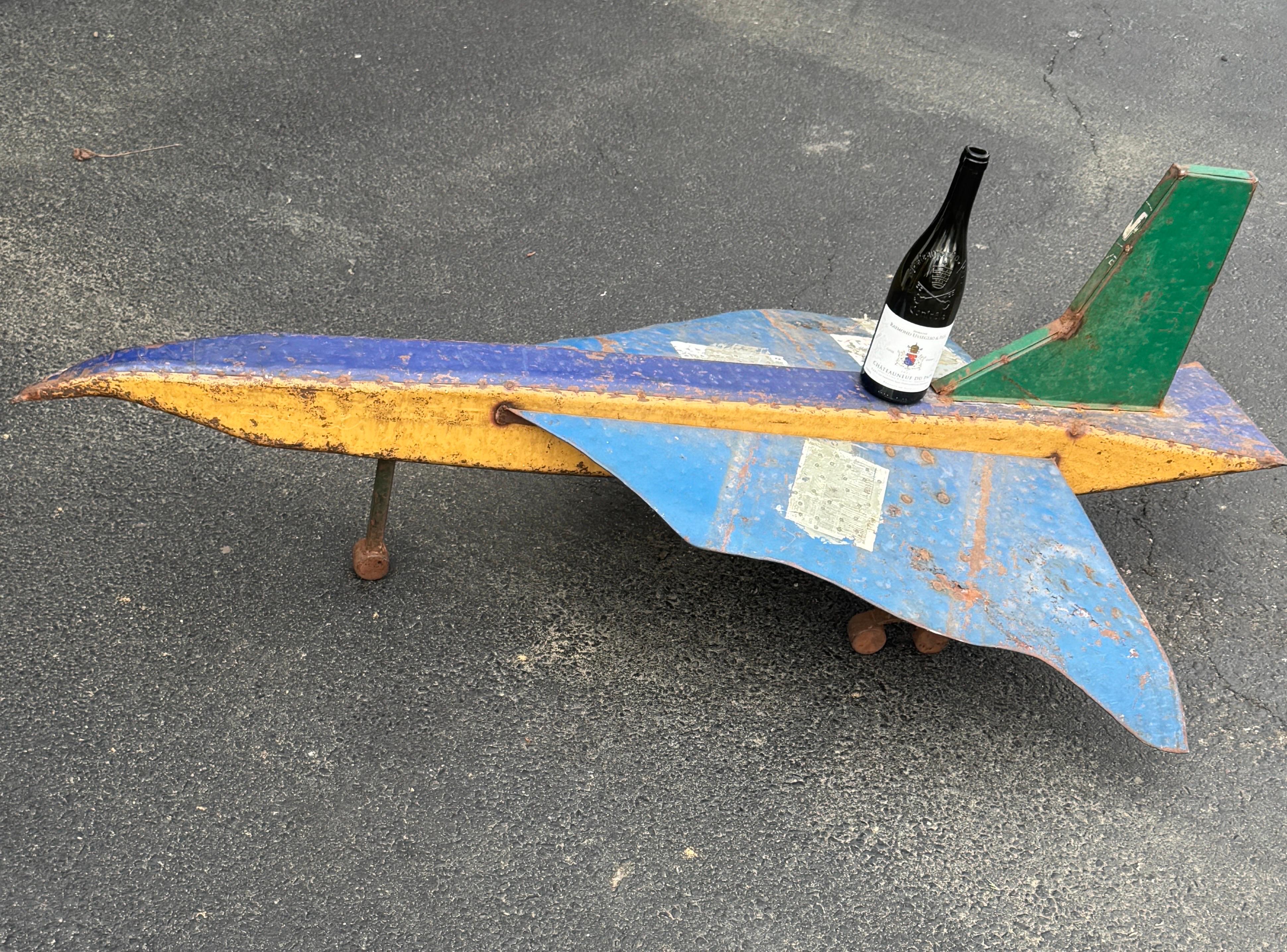Fantastic Industrial Art Metal Concorde Airplane Sculpture from the Mid 1970's. This one of a kind piece would certainly standout on display in any home or retail setting. 