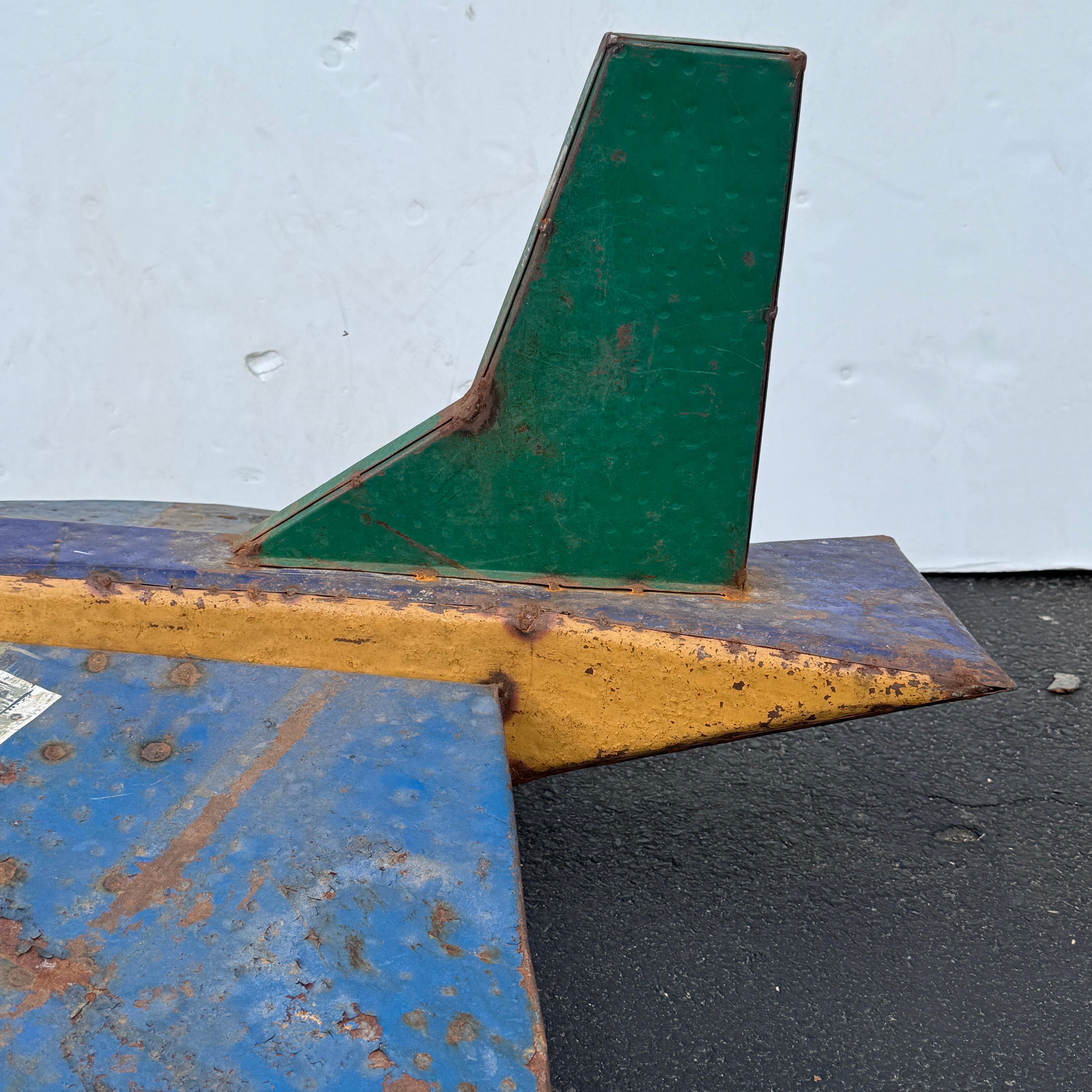 Vintage Industrial Art Metal Concorde Airplane Sculpture In Good Condition In Haddonfield, NJ