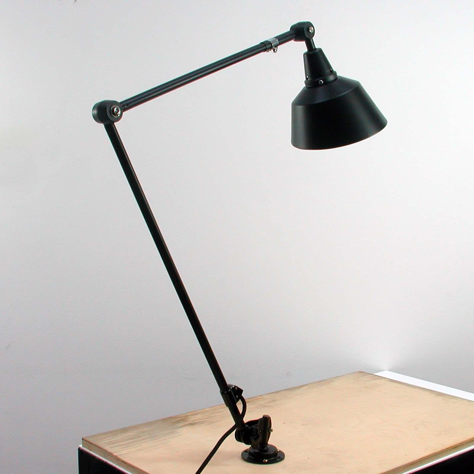 Bauhaus Vintage Industrial Articulated Black Work Lamp by Curt Fischer for Midgard For Sale
