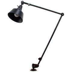 Vintage Industrial Articulated Black Work Lamp by Curt Fischer for Midgard
