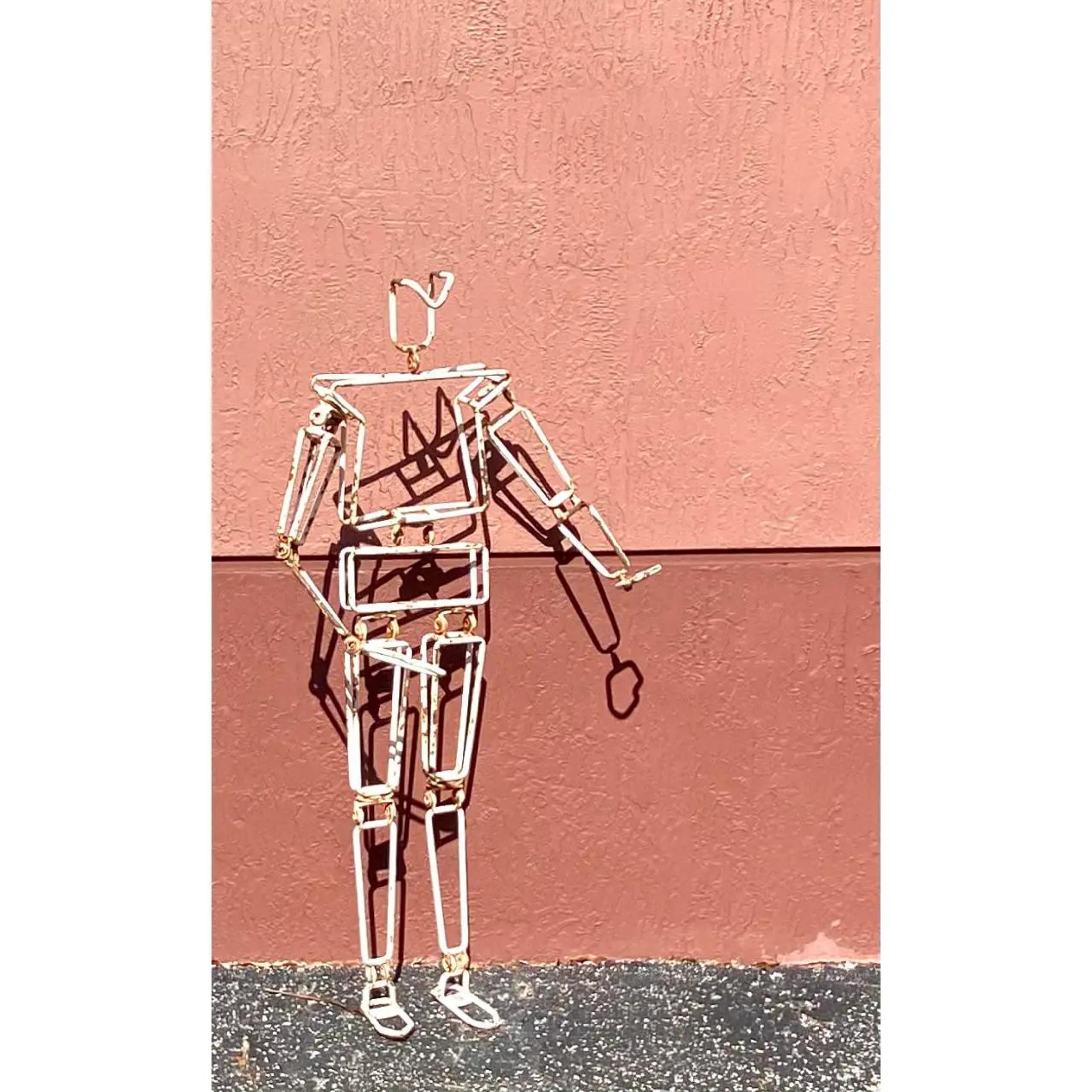 Vintage Industrial Articulated Man Statue Bon état - En vente à west palm beach, FL