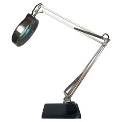 Vintage Industrial Articulating Floating Fixture Magnifying Dazor Desk Lamp