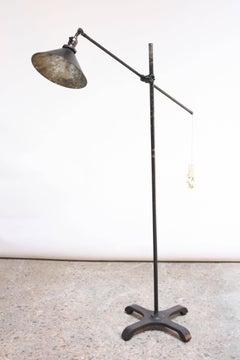 Lampada da terra articolata industriale vintage di O.C.I. Bianco