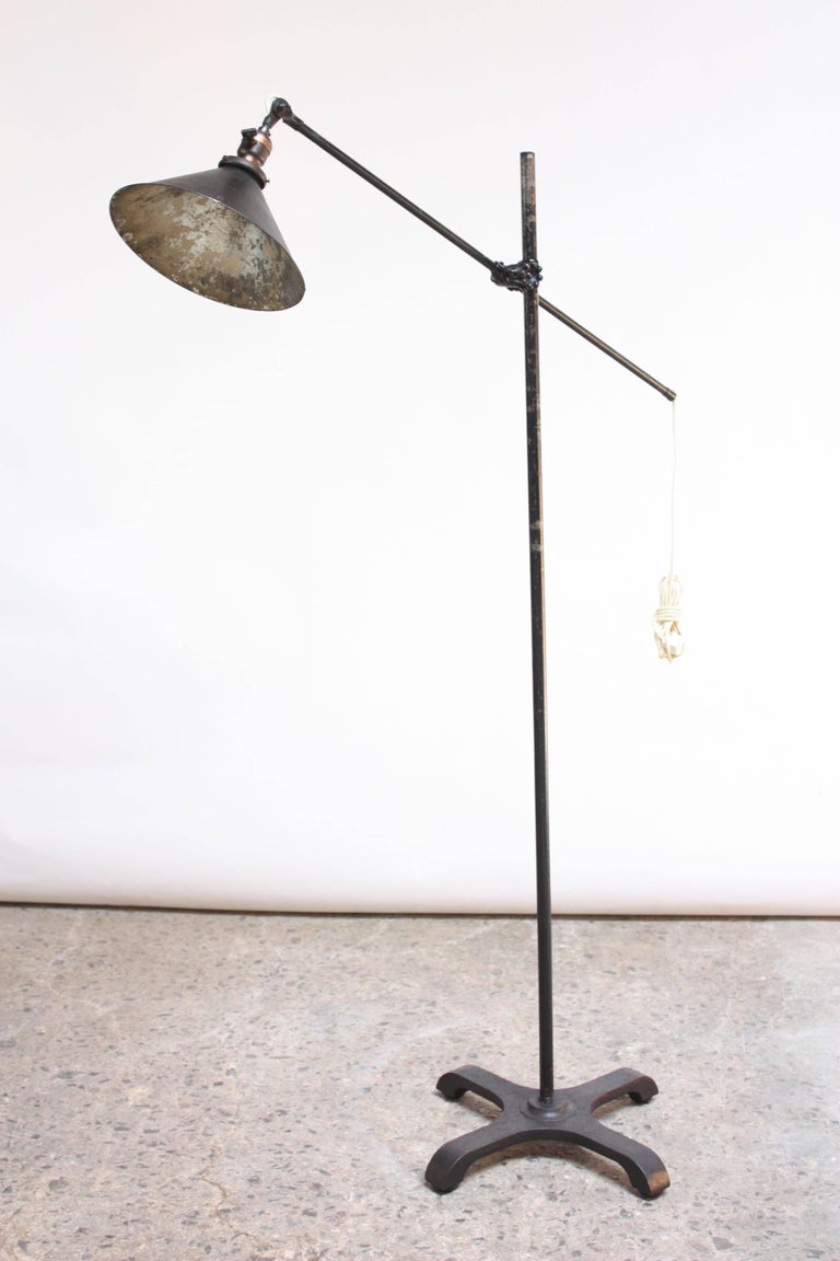 Vintage Industrial Articulating Floor Lamp By O C White For Sale At 1stdibs