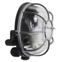 Vintage Industrial Bakelite Clear Glass Scones Wall Lights