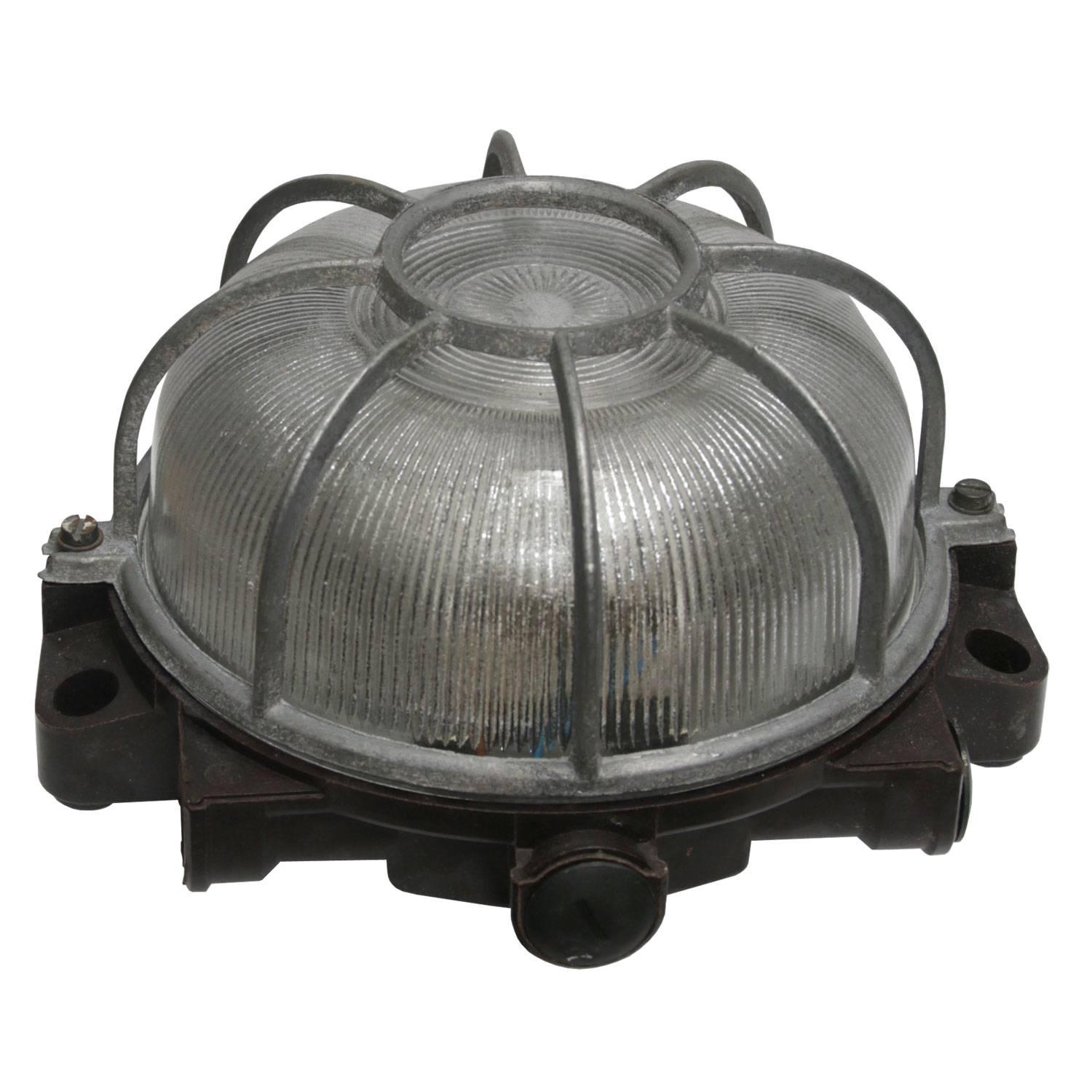 French Vintage Industrial Bakelite Glass Wall Scones Lights For Sale