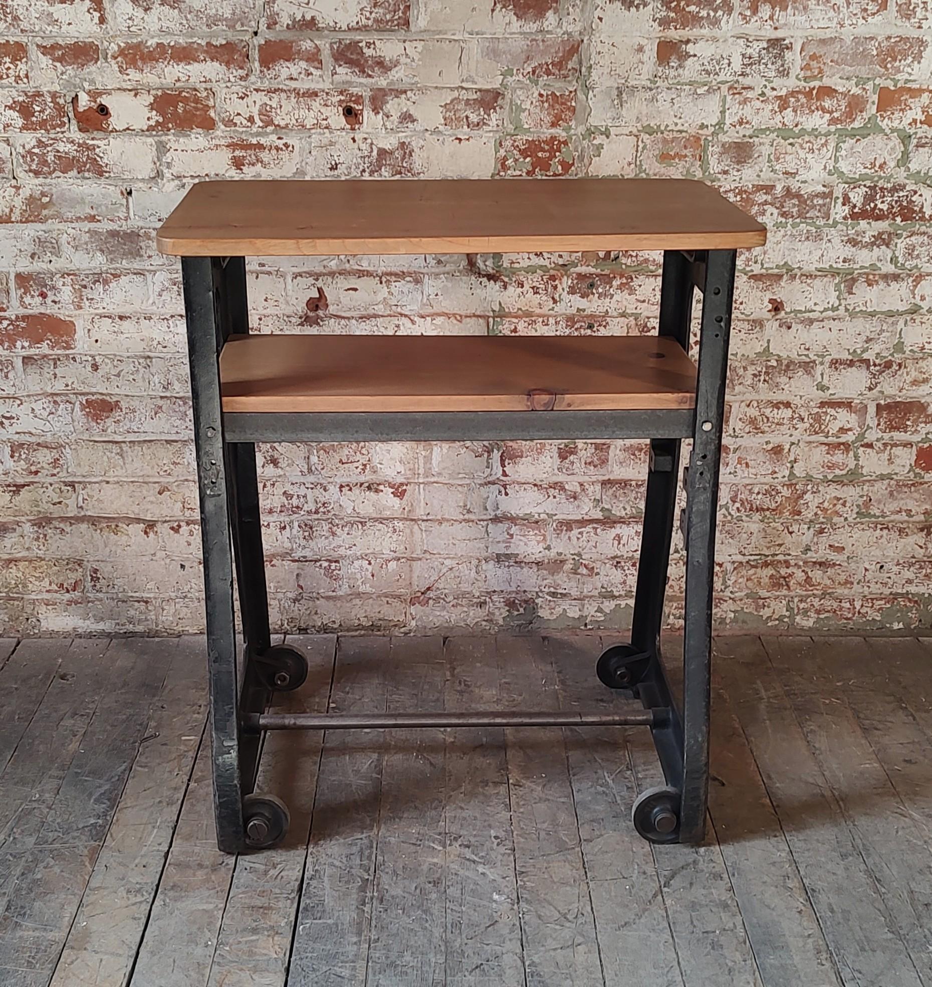 American Vintage Industrial Bar Cart / TV Stand For Sale