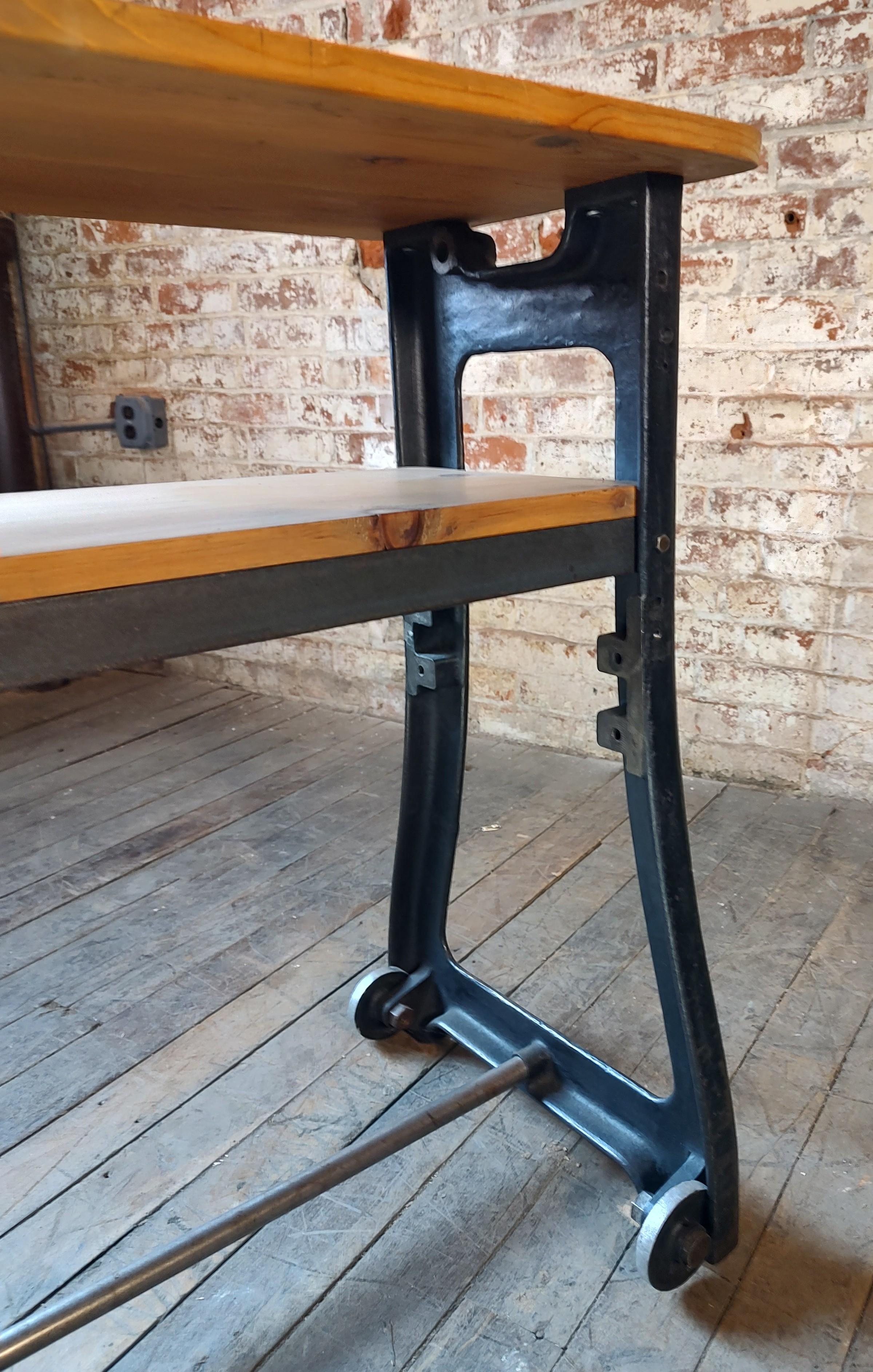 Vintage Industrial Bar Cart / TV Stand For Sale 3