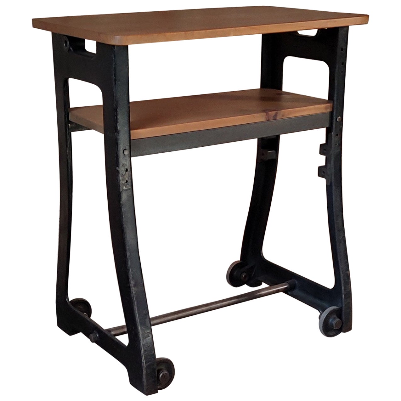 Vintage Industrial Bar Cart / TV Stand For Sale