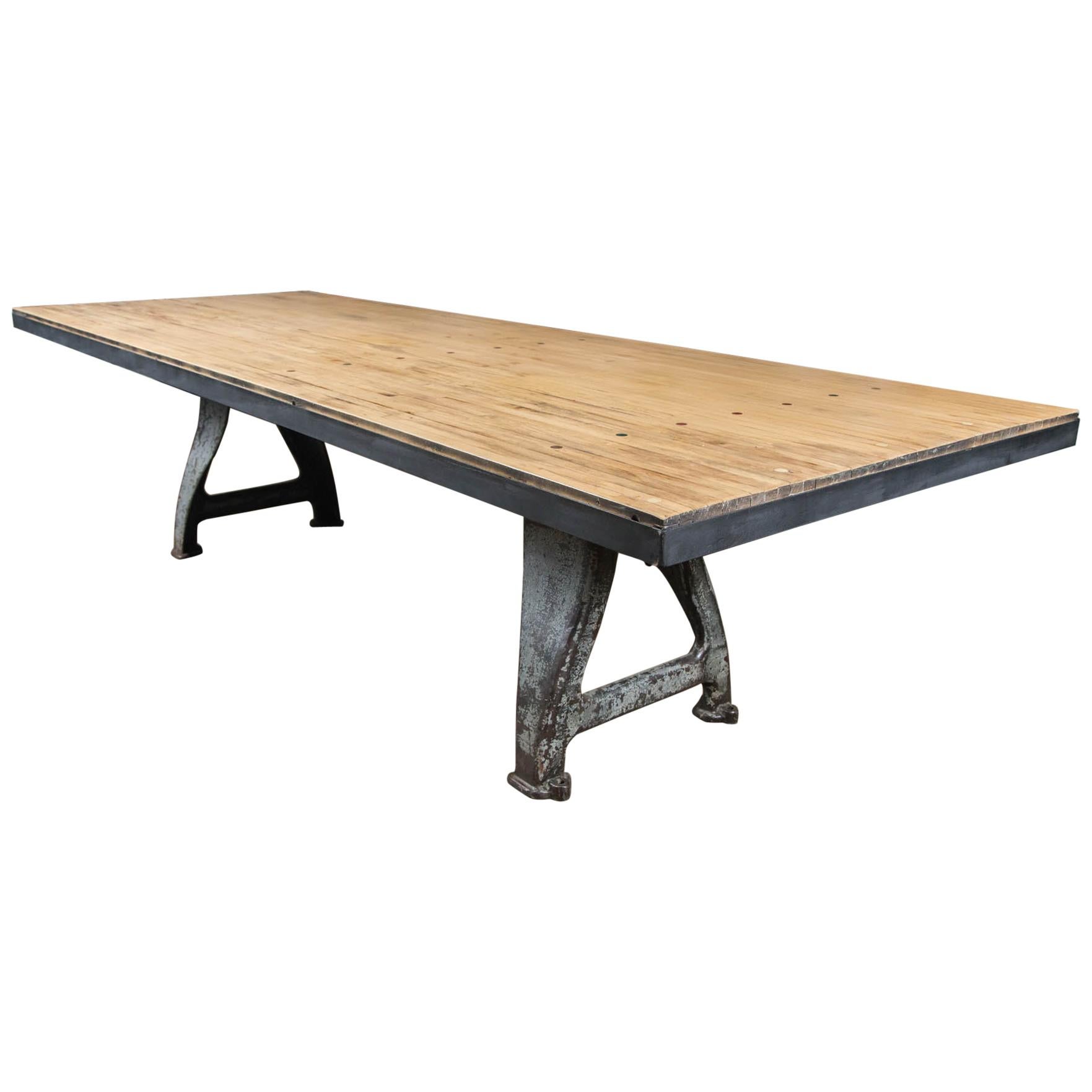Vintage Industrial Base Bowling Alley Table For Sale
