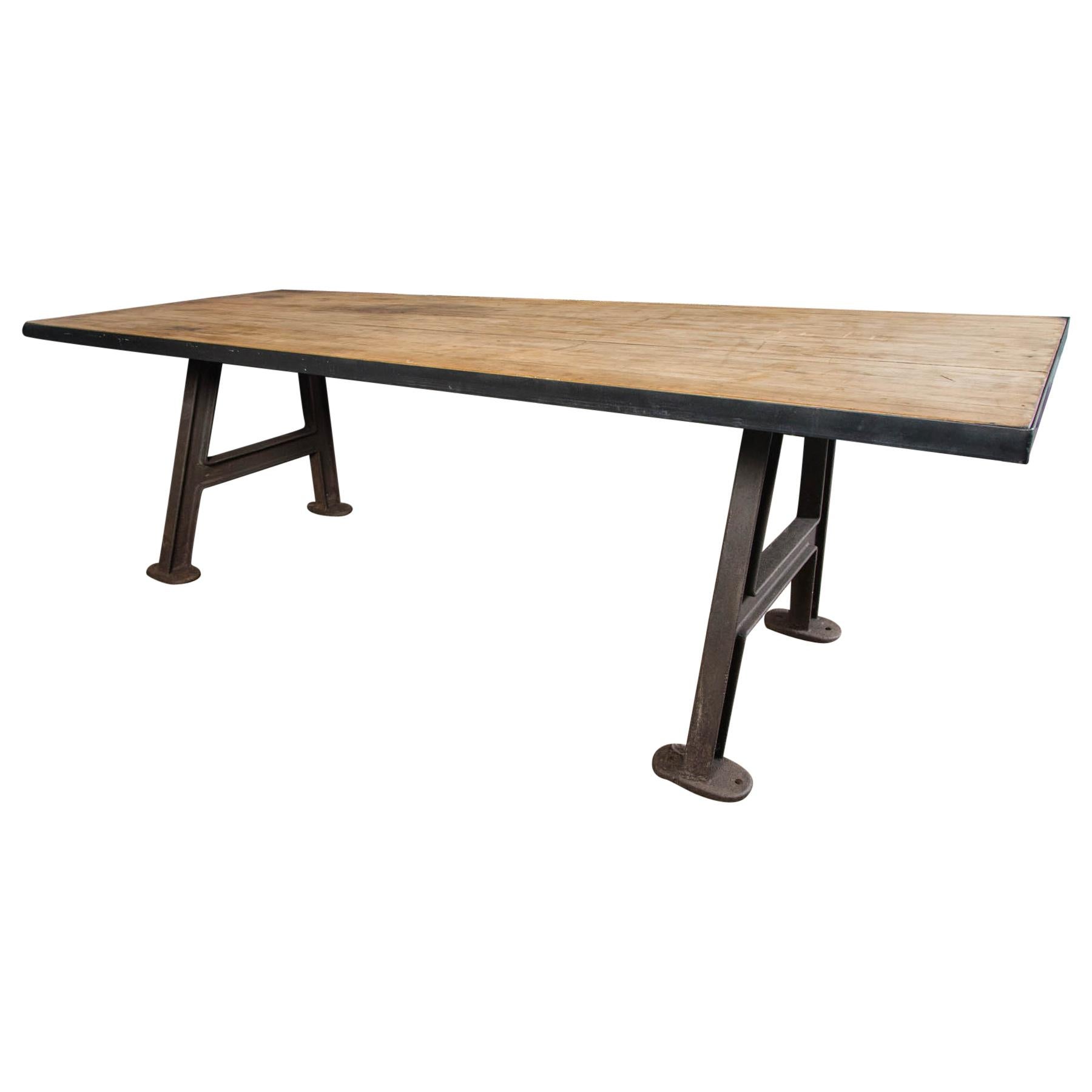 Large Industrial Work Table For Sale at 1stdibs