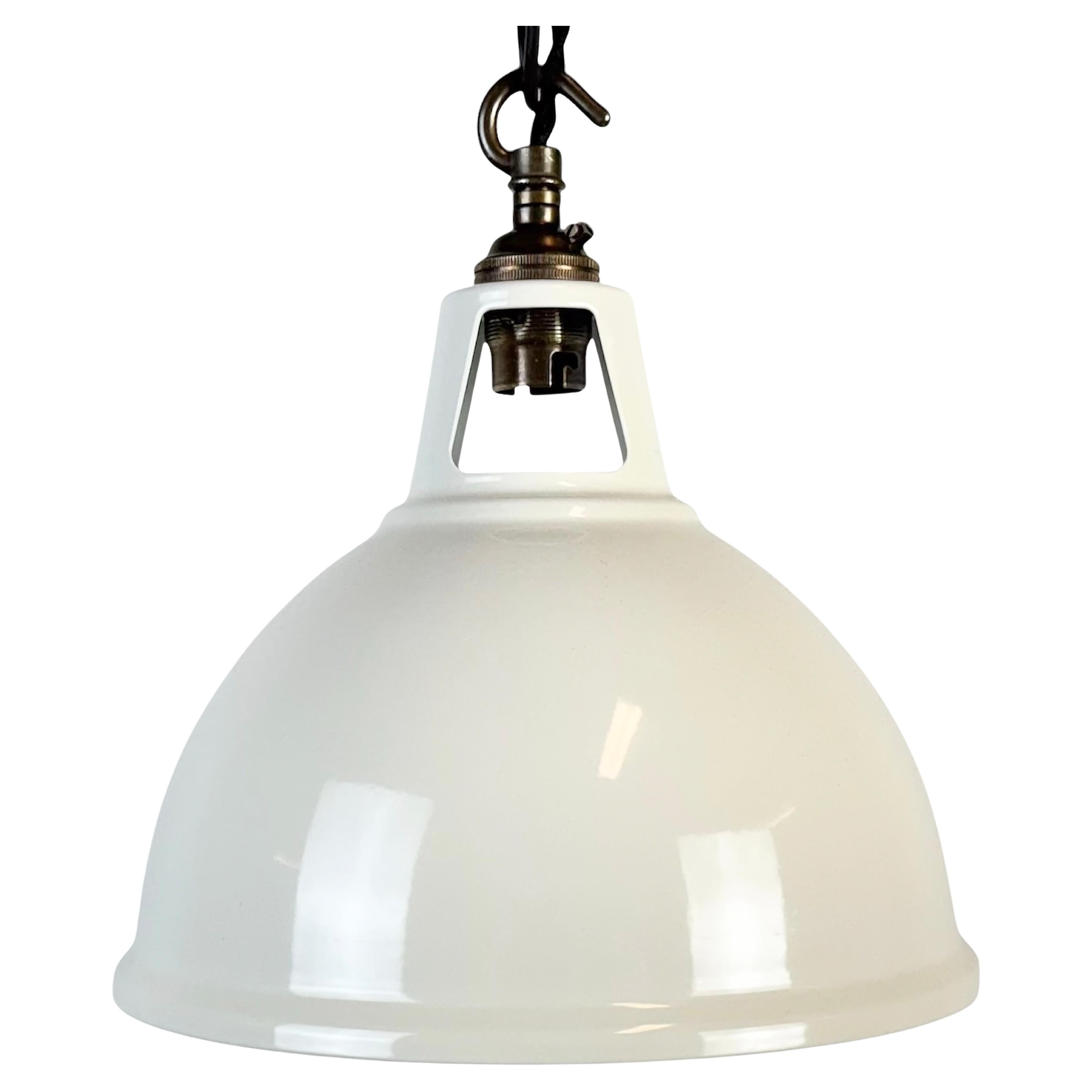 Vintage Industrial Beige Painted Pendant Lamp, 2000s