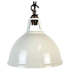 Vintage Industrial Beige Painted Pendant Lamp, 2000s