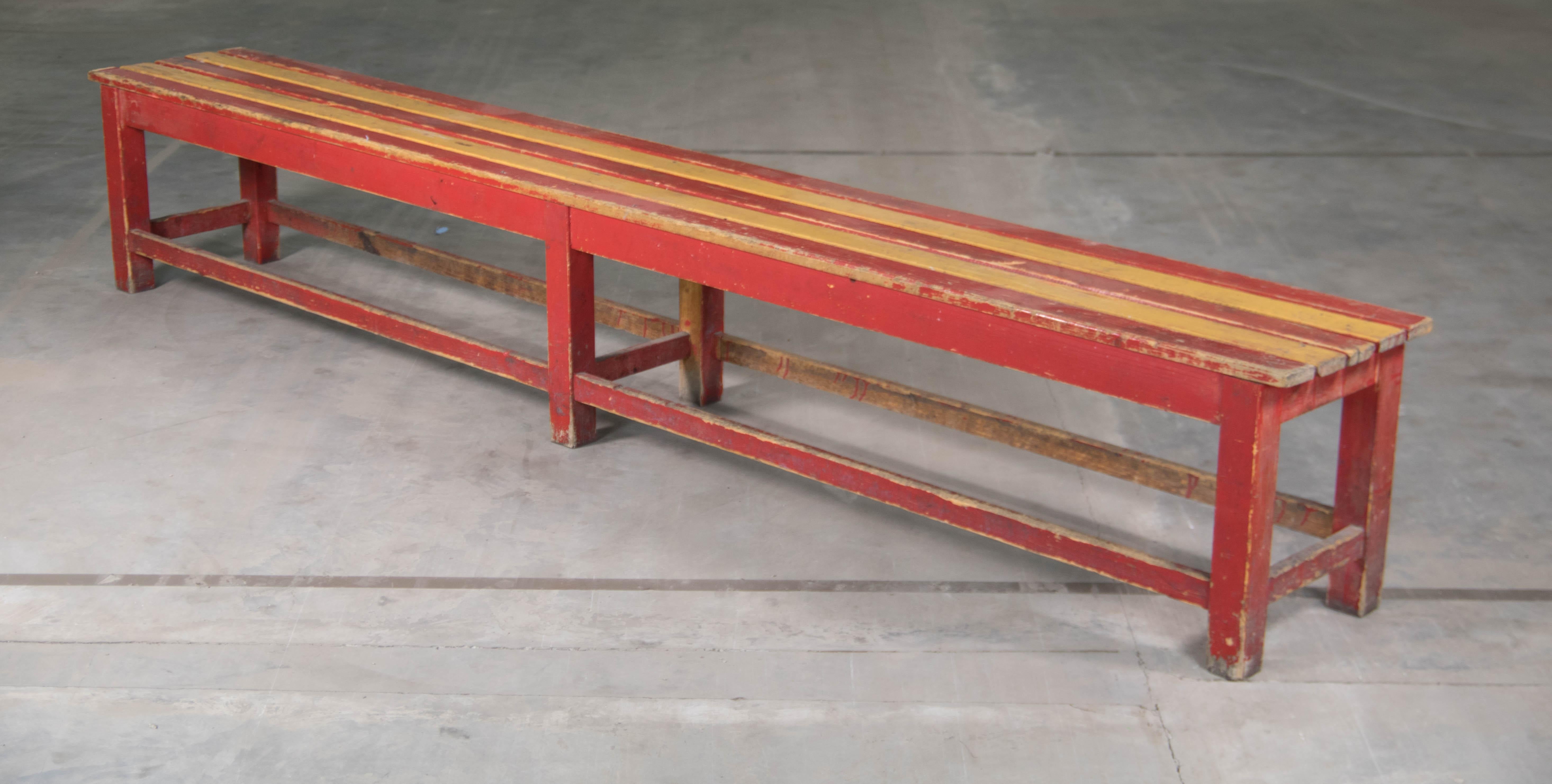 Bench from Bauhaus factory. Original condition with beautiful patina. Sturdy and stabile. 
Shipping to Continental US circa $1000.