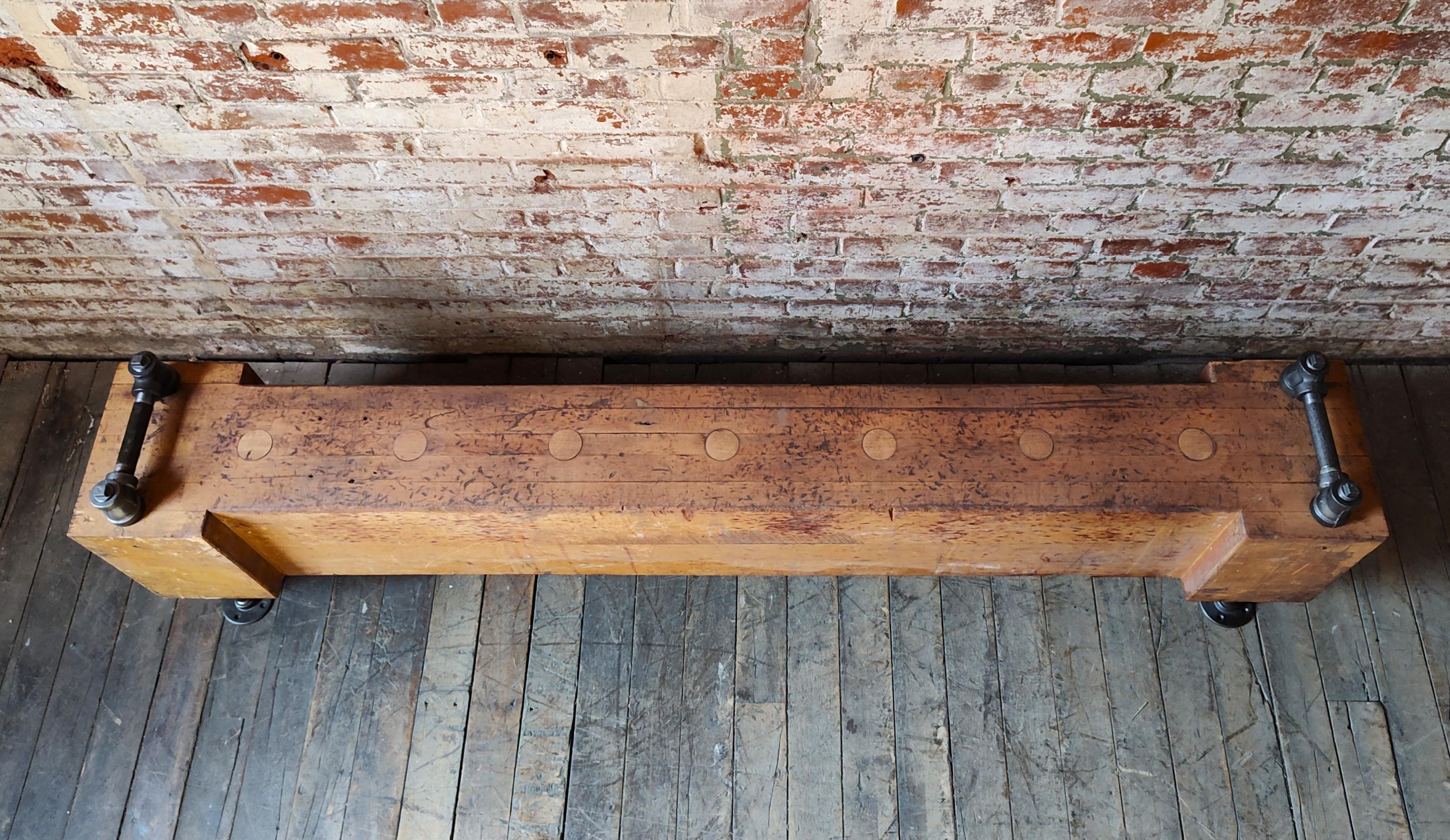 Vintage Industrial Bench For Sale 5