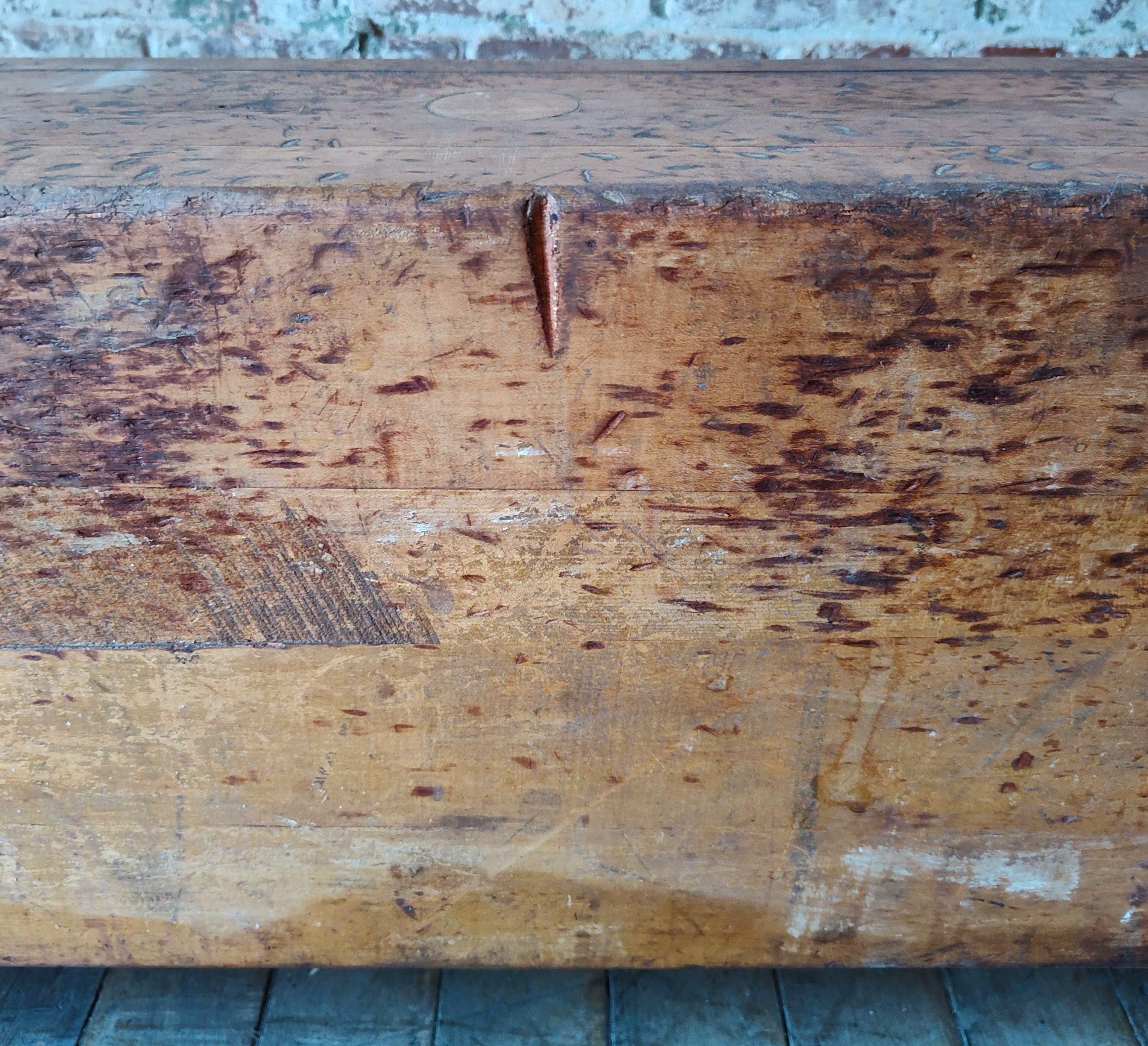 Vintage Industrial Bench For Sale 9