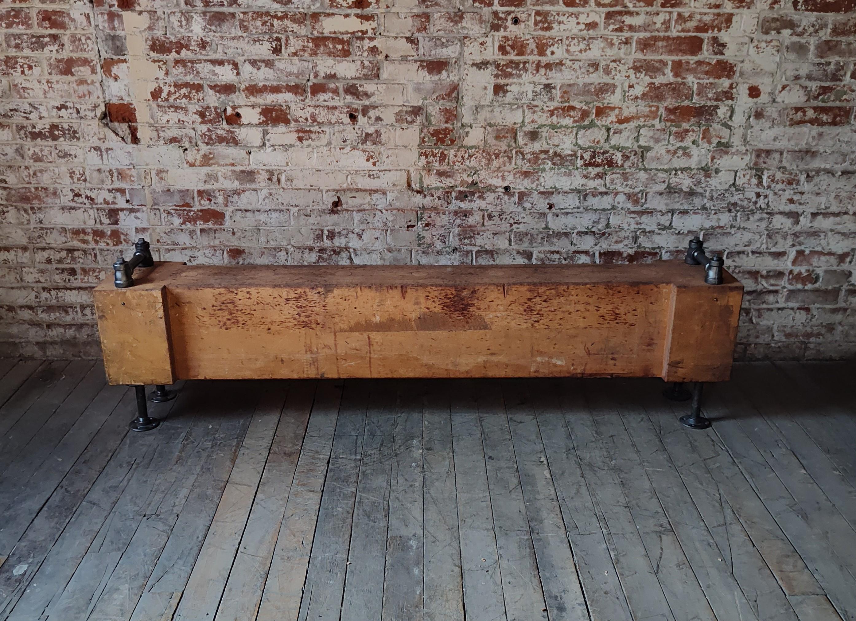 American Vintage Industrial Bench For Sale