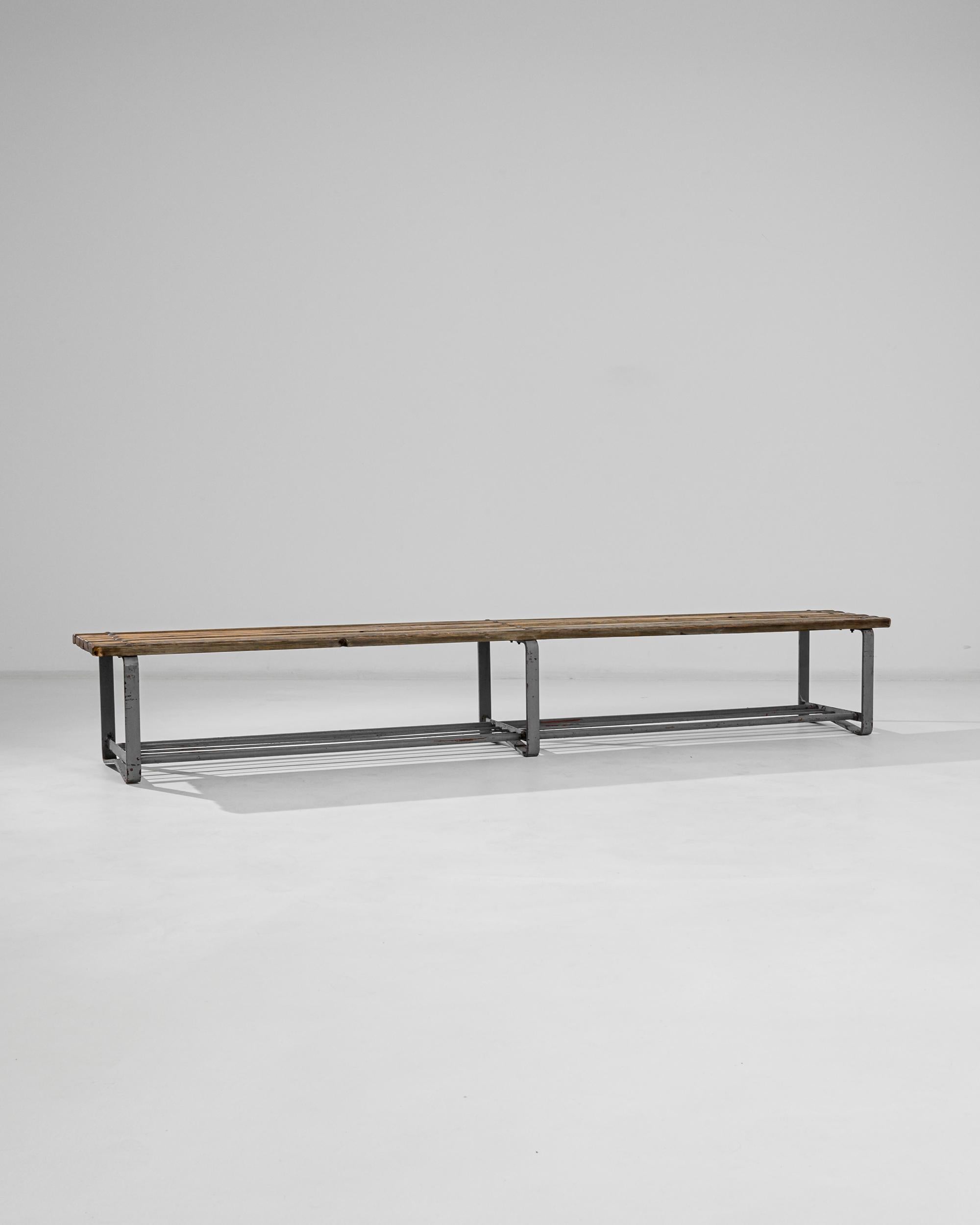 Vintage Industrial Bench from Central Europe 3