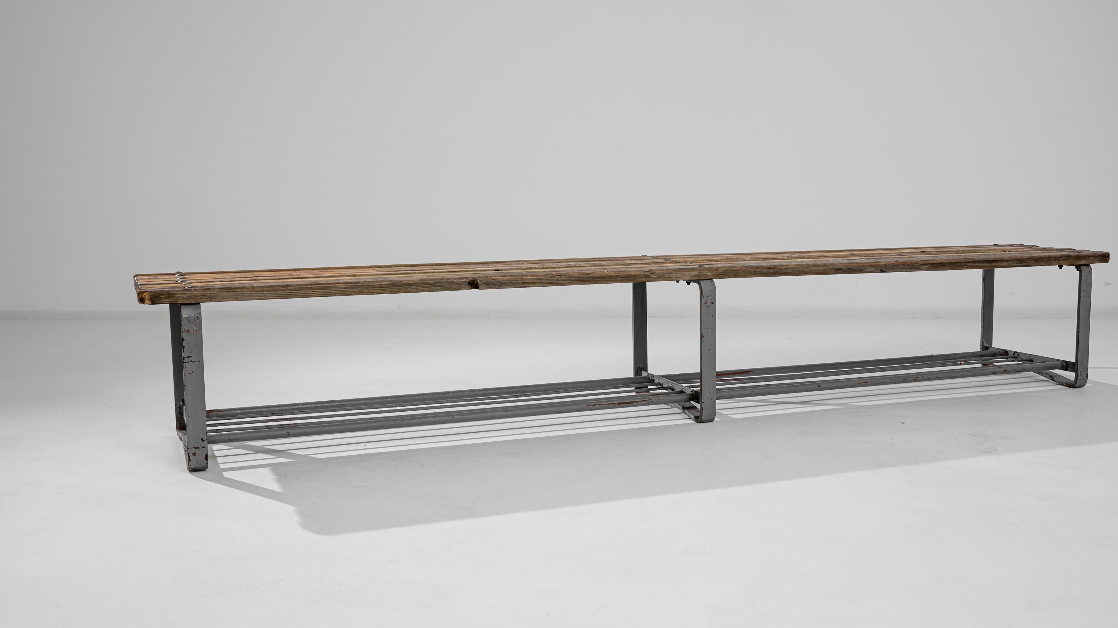 Czech Vintage Industrial Bench from Central Europe