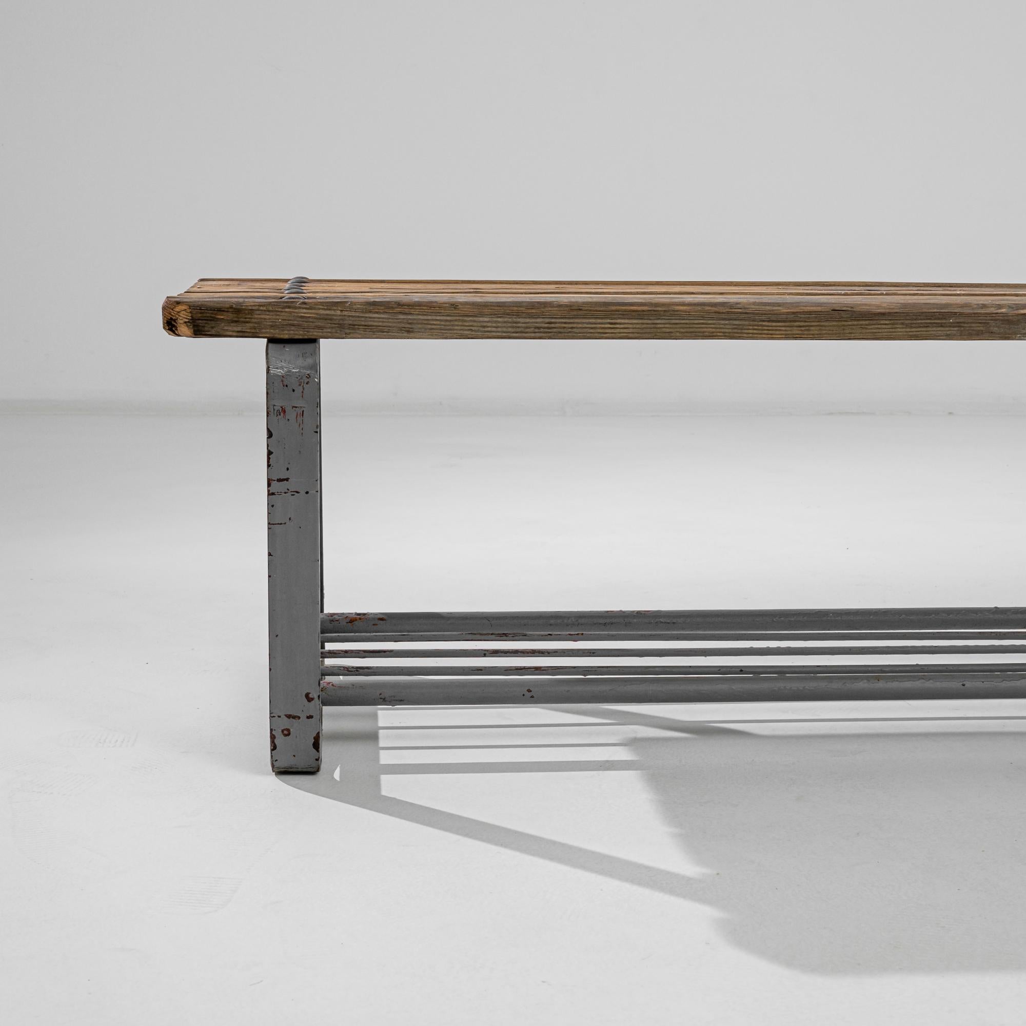 Mid-20th Century Vintage Industrial Bench from Central Europe