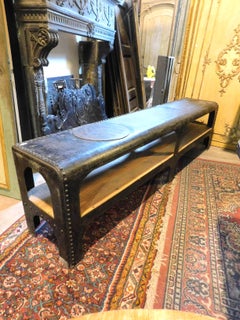 Vintage Industrial Bench in Iron and Wood, TV Stand, 20th Century Italy