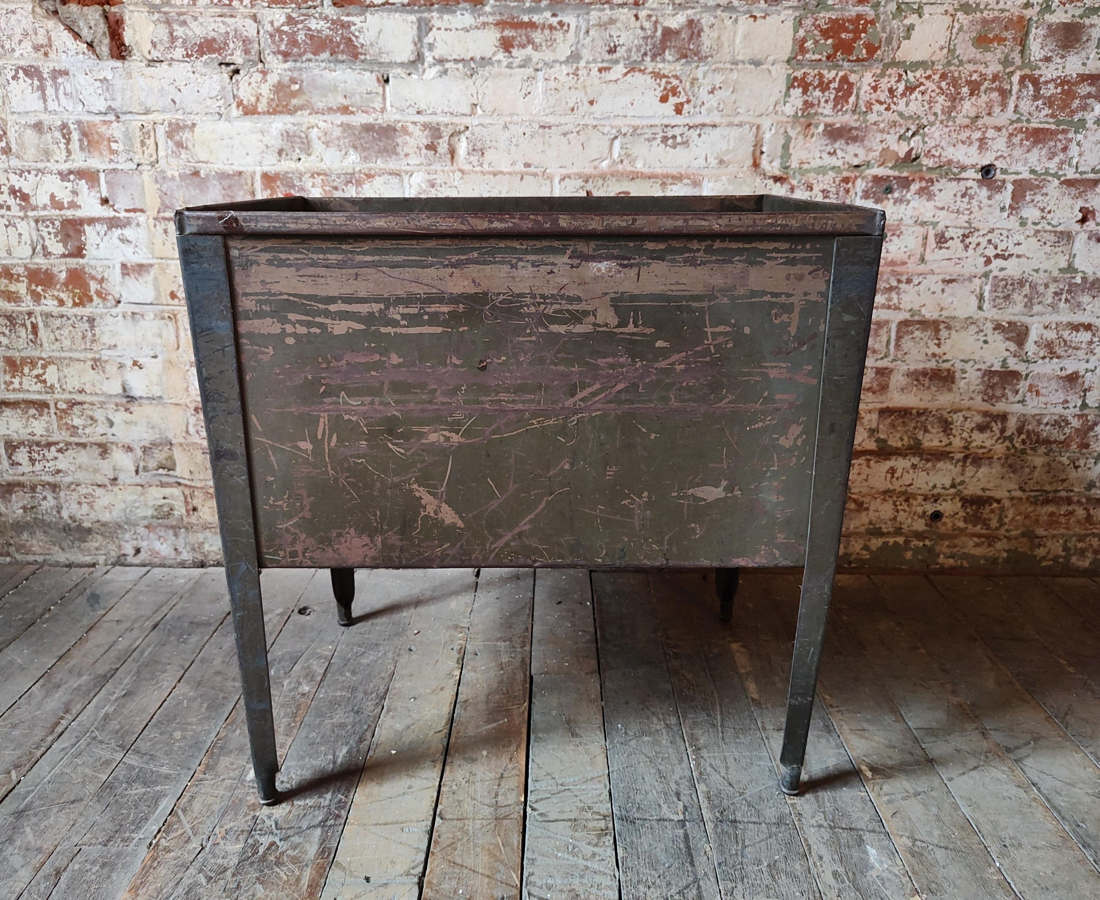 Vintage Industrial Bin In Fair Condition For Sale In Oakville, CT