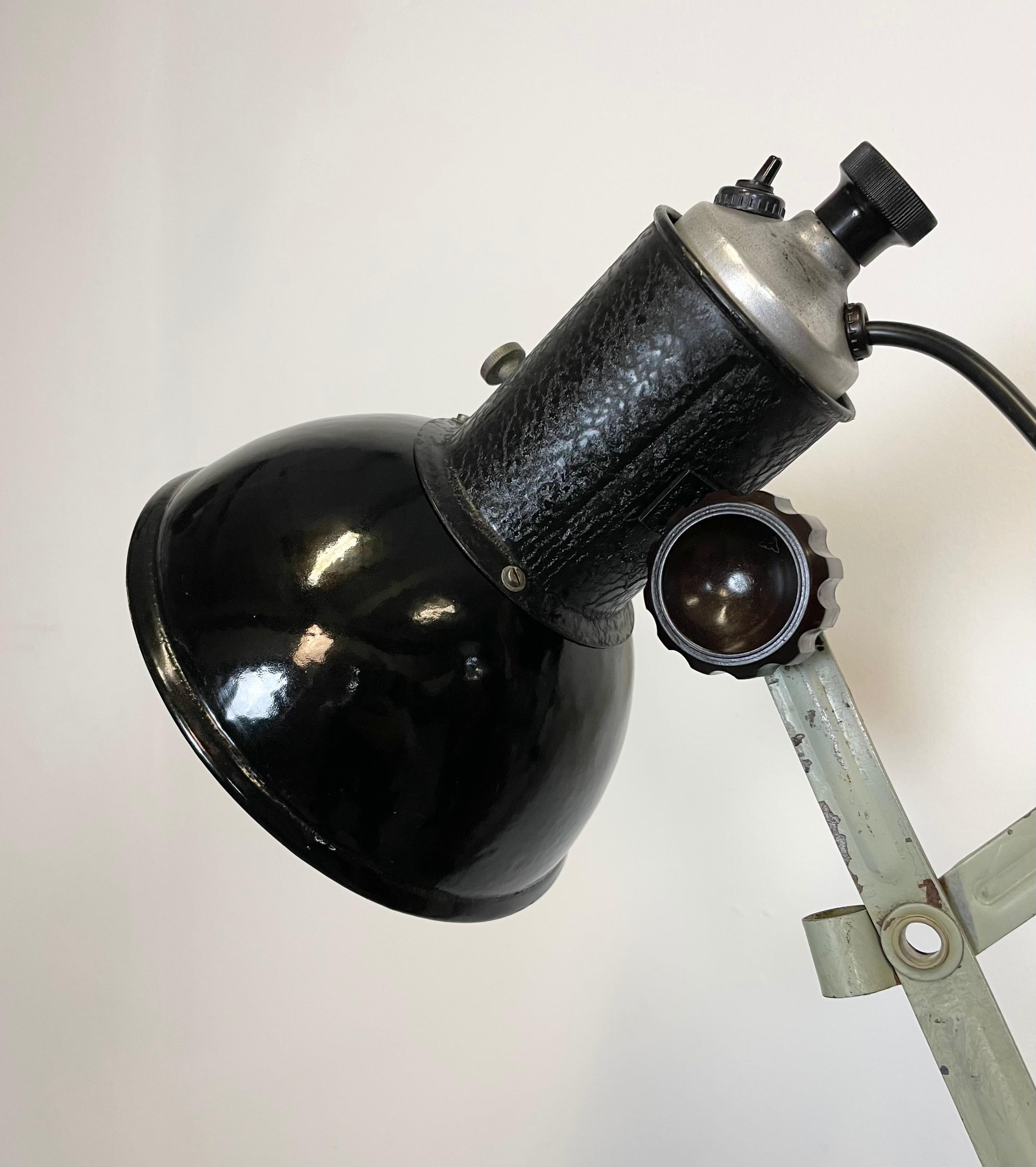 20th Century Vintage Industrial Black Enamel Scissor Wall Lamp, 1950s