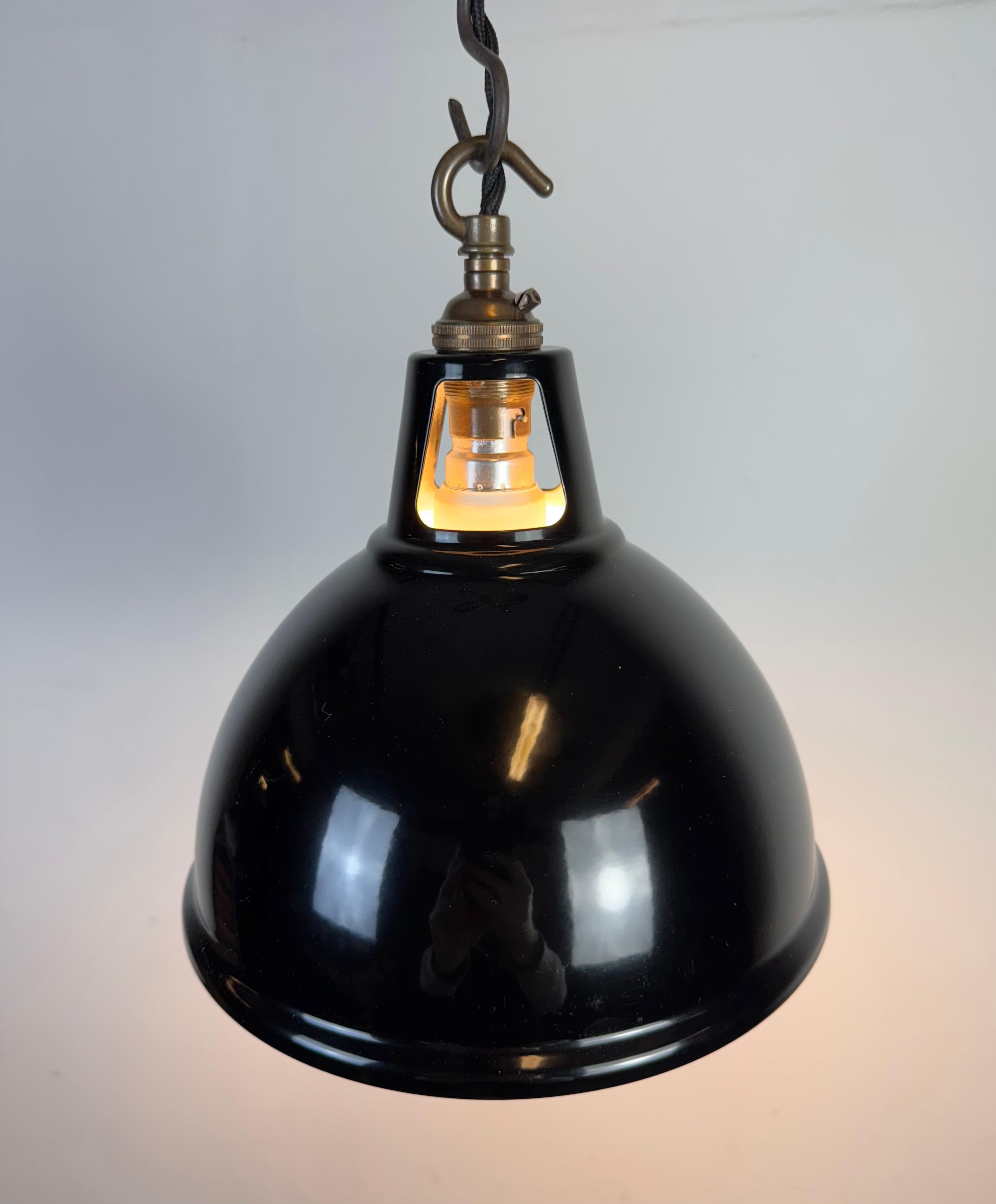 Vintage Industrial Black Painted Pendant Lamp, 2000s For Sale 6