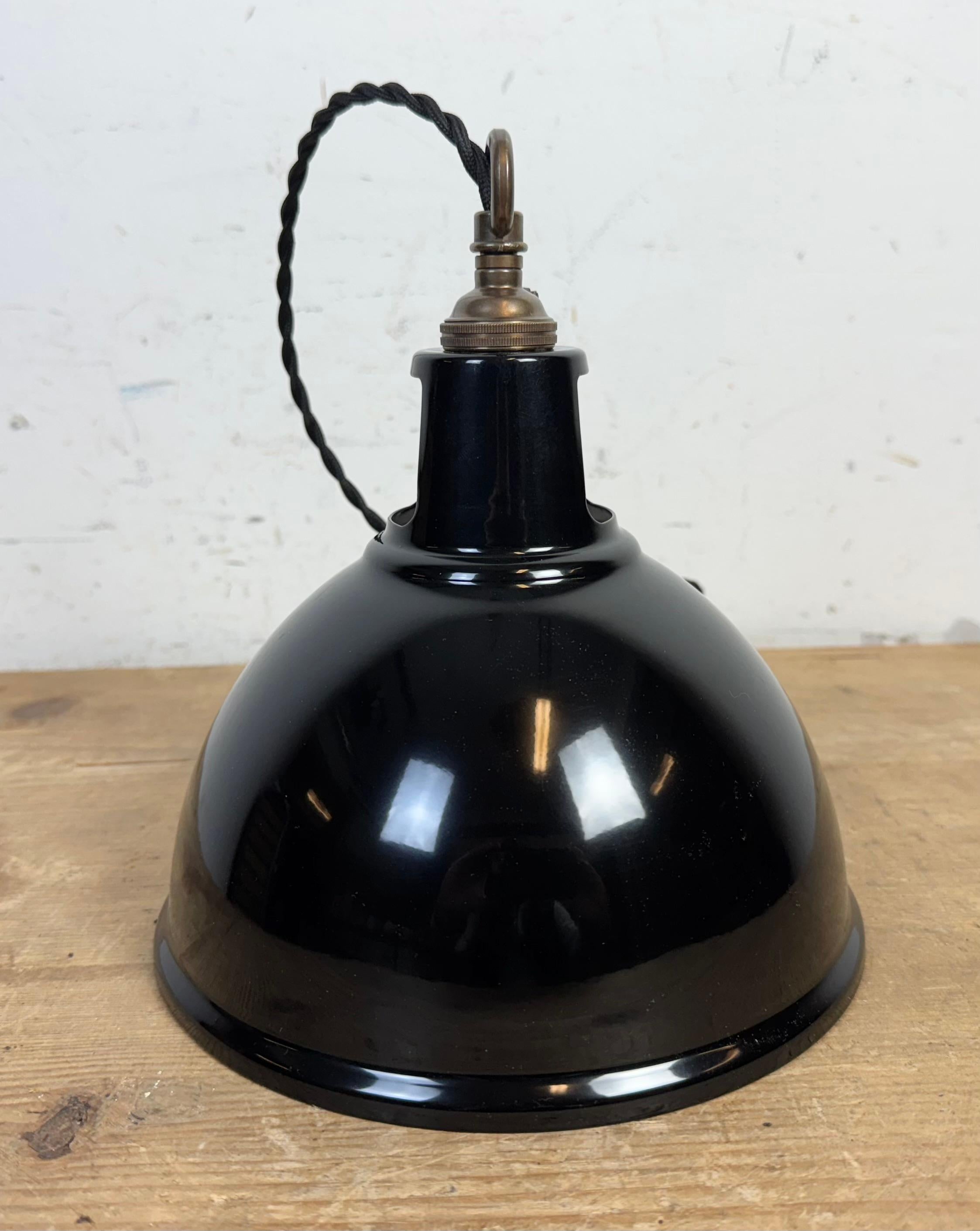 Vintage Industrial Black Painted Pendant Lamp, 2000s For Sale 8