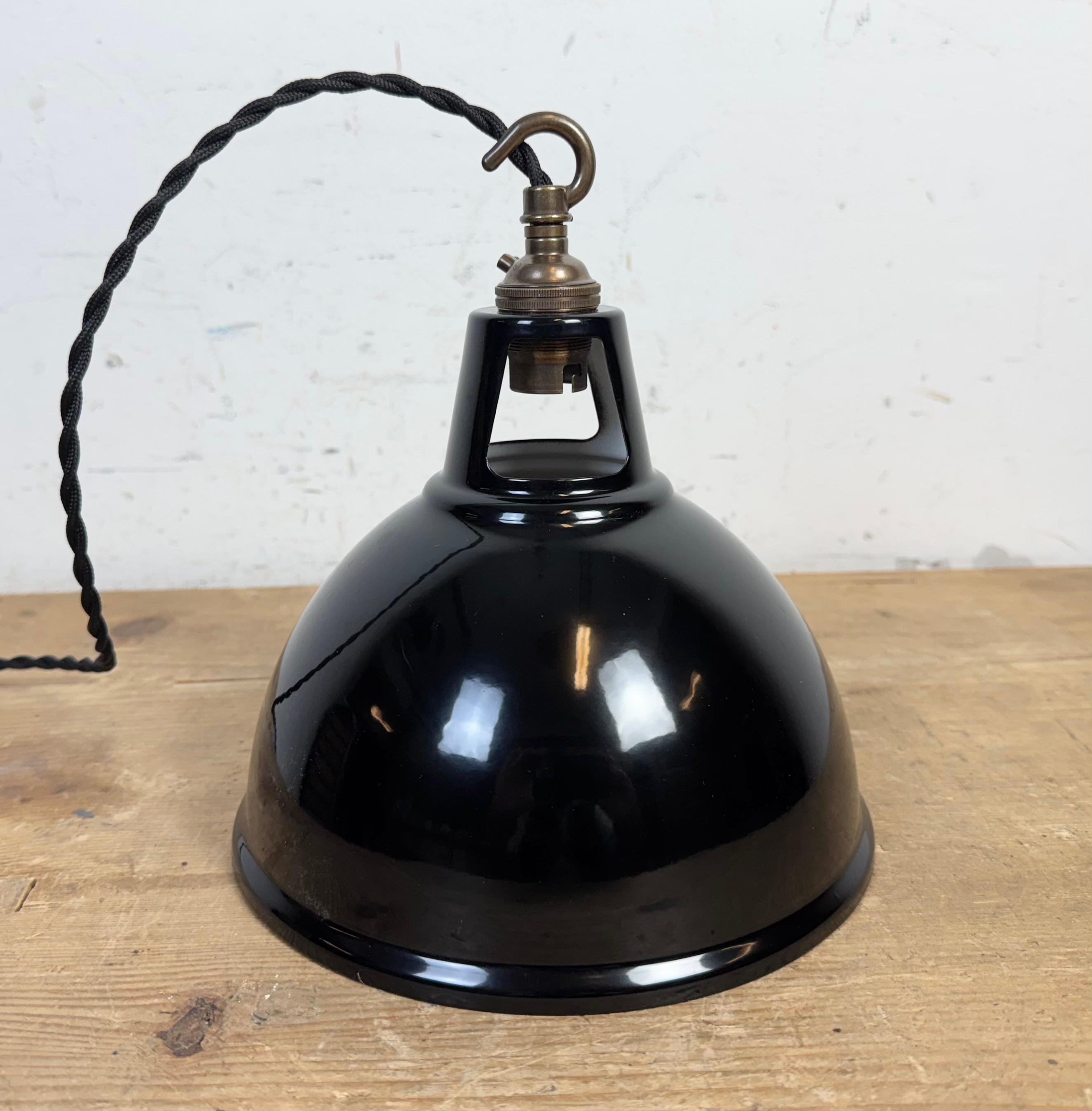 Vintage Industrial Black Painted Pendant Lamp, 2000s For Sale 11