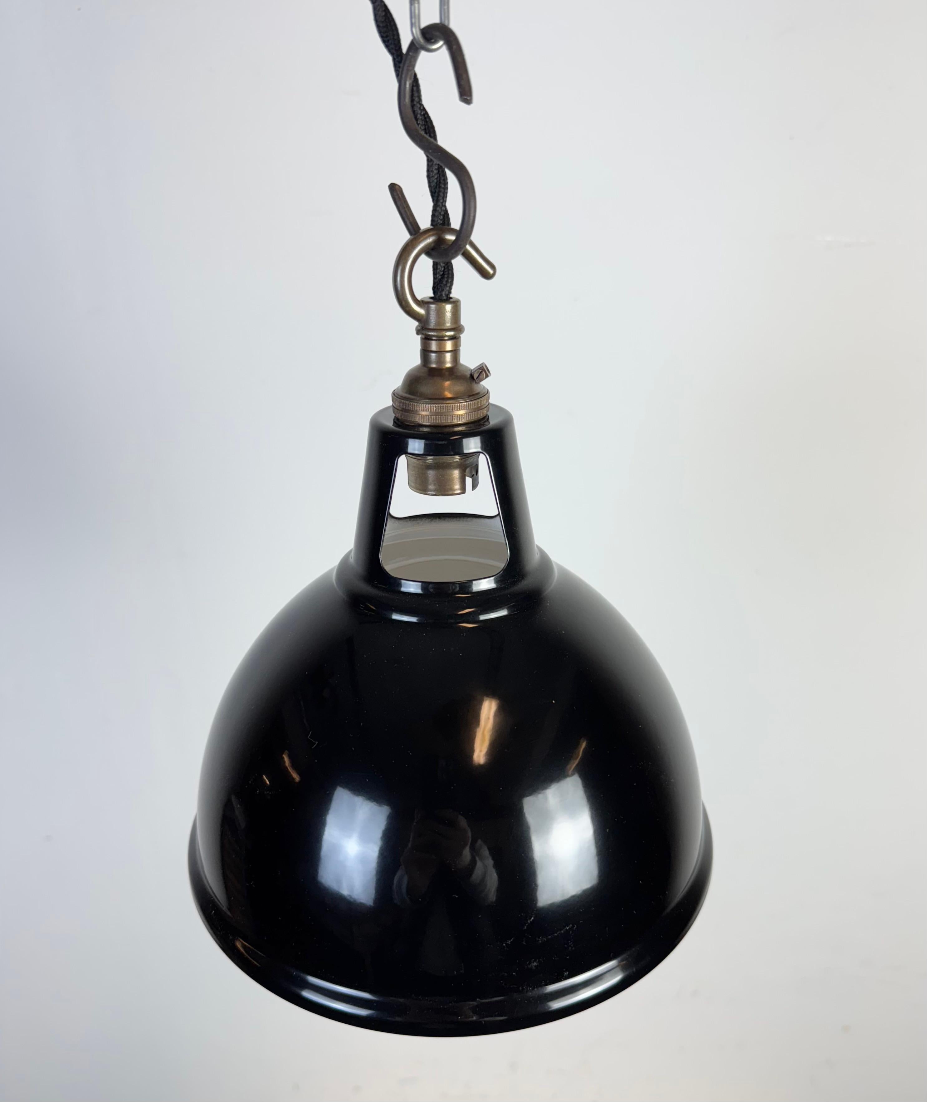 Contemporary Vintage Industrial Black Painted Pendant Lamp, 2000s For Sale