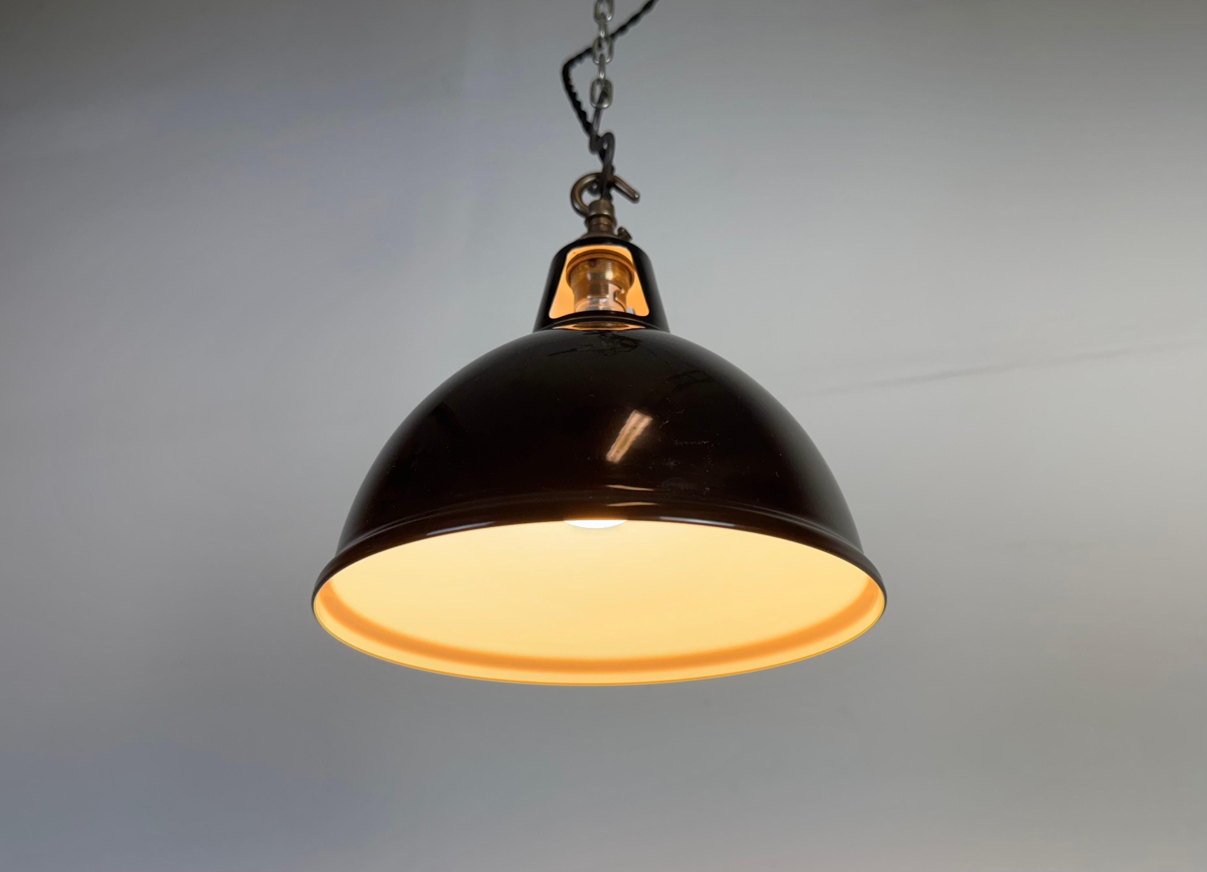 Vintage Industrial Black Painted Pendant Lamp, 2000s For Sale 2