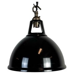 Vintage Industrial Black Painted Pendant Lamp, 2000s